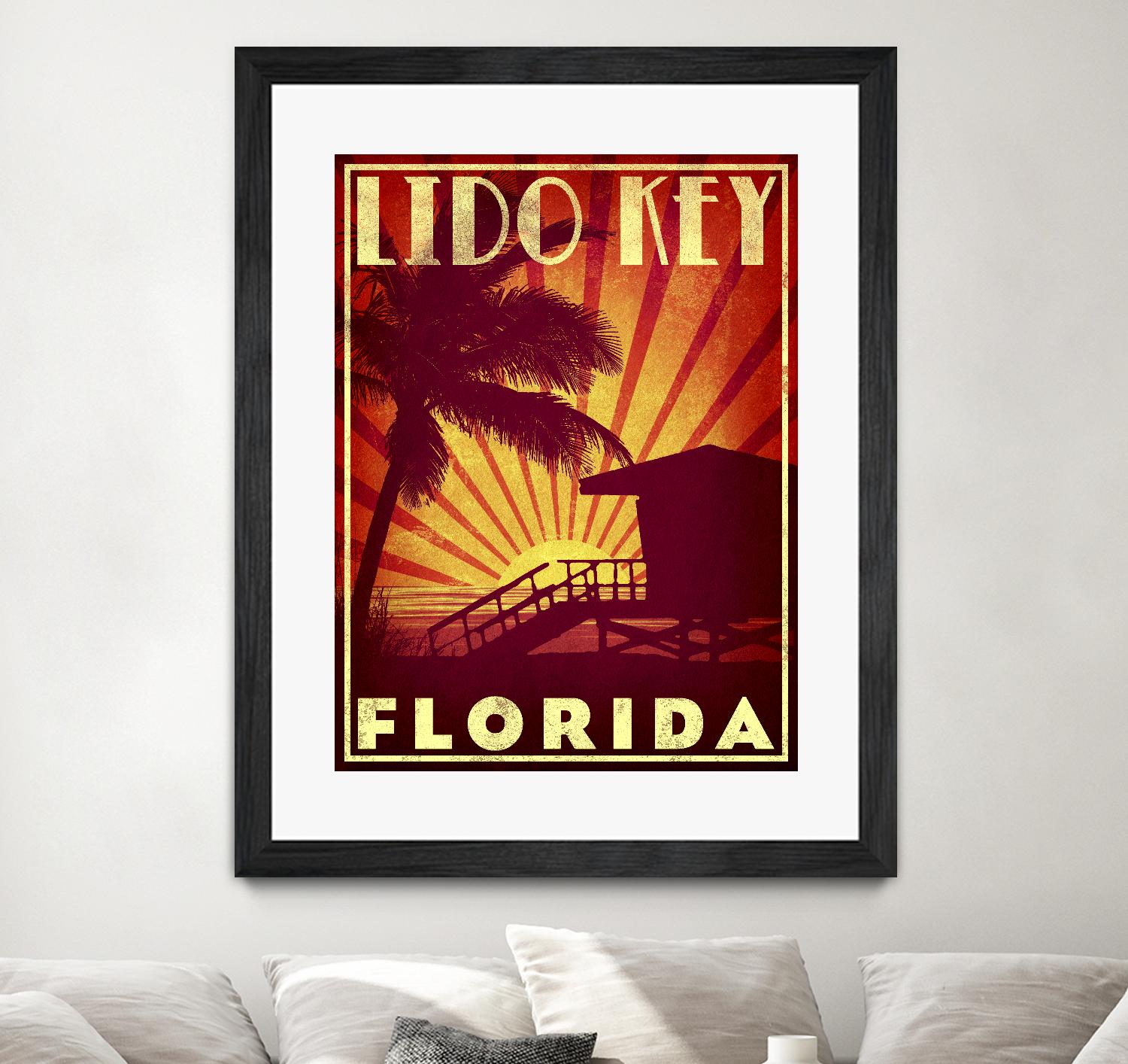 Lido Key by Stella Bradley on GIANT ART - yellow tropical