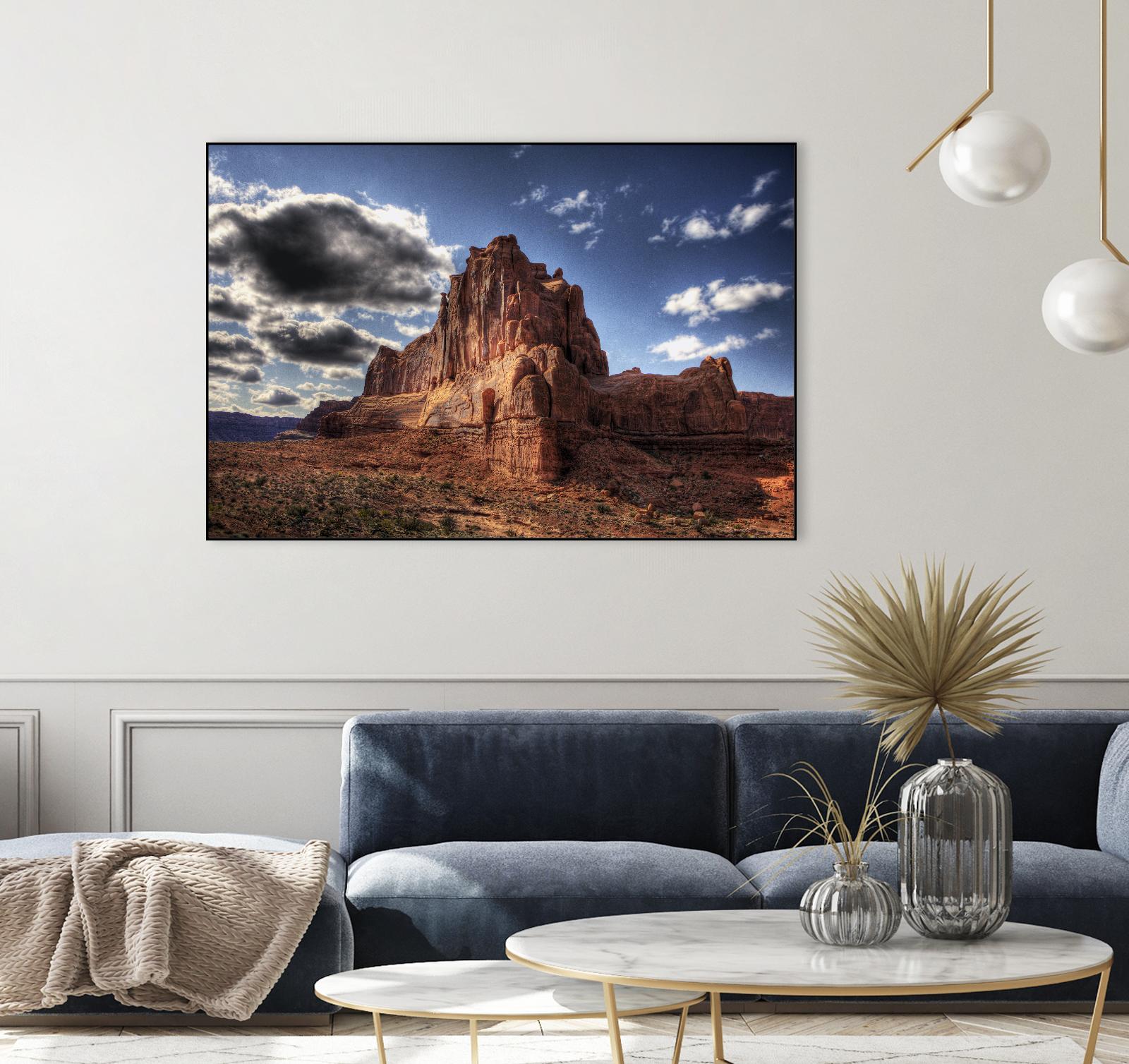Red Mountain by Jamie Cook on GIANT ART - blue landscape