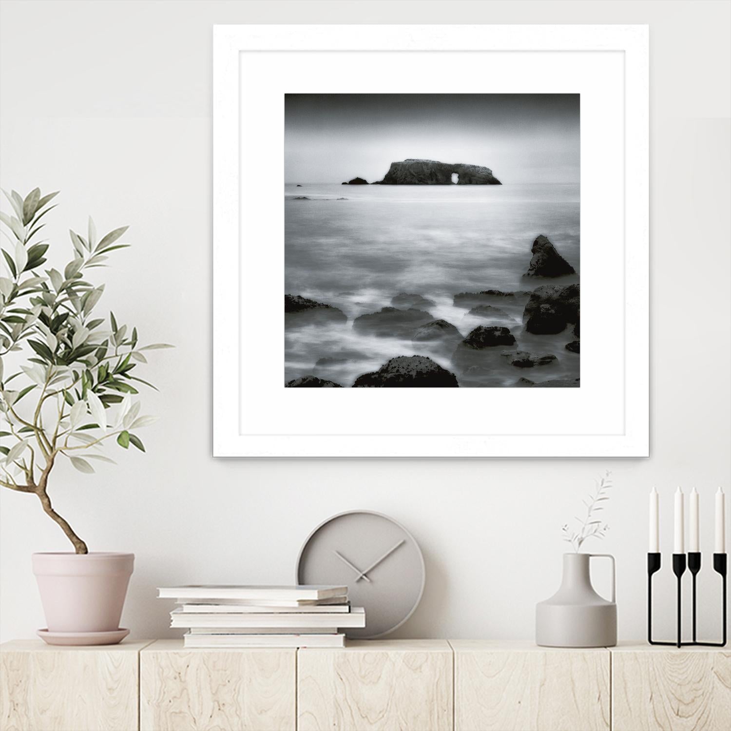 Sea Stack by Jamie Cook on GIANT ART - white sea scene
