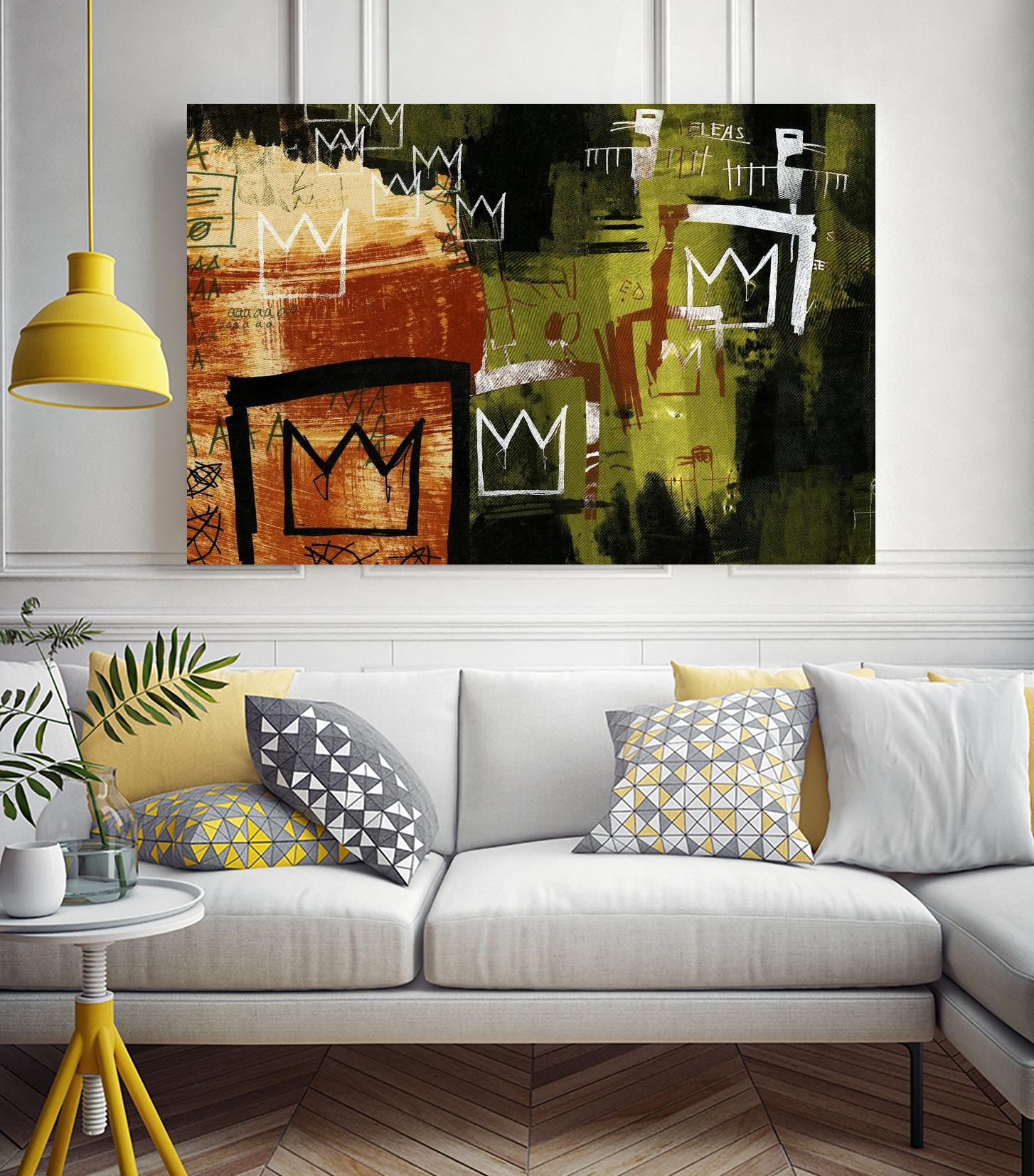 Graffiti Crowns by Tracy Hiner on GIANT ART - orange contemporary