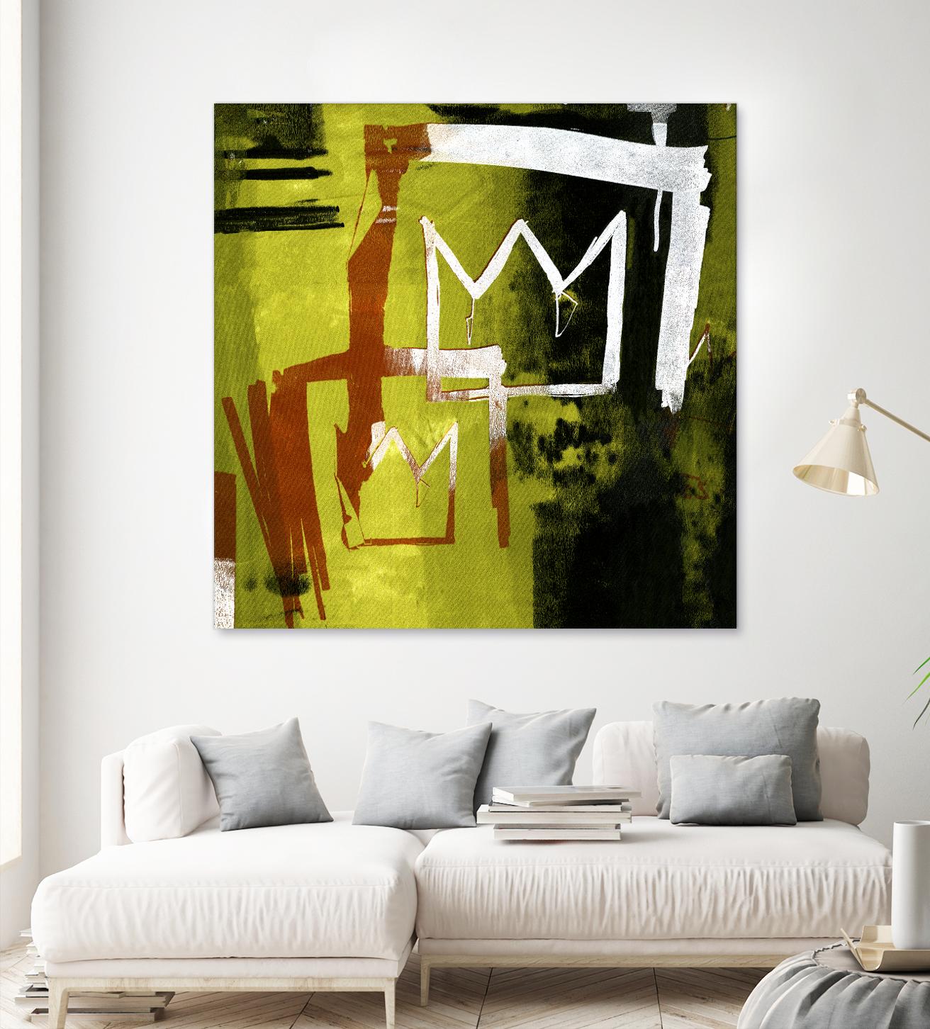 Graffiti Crowns B by Tracy Hiner on GIANT ART - orange contemporary