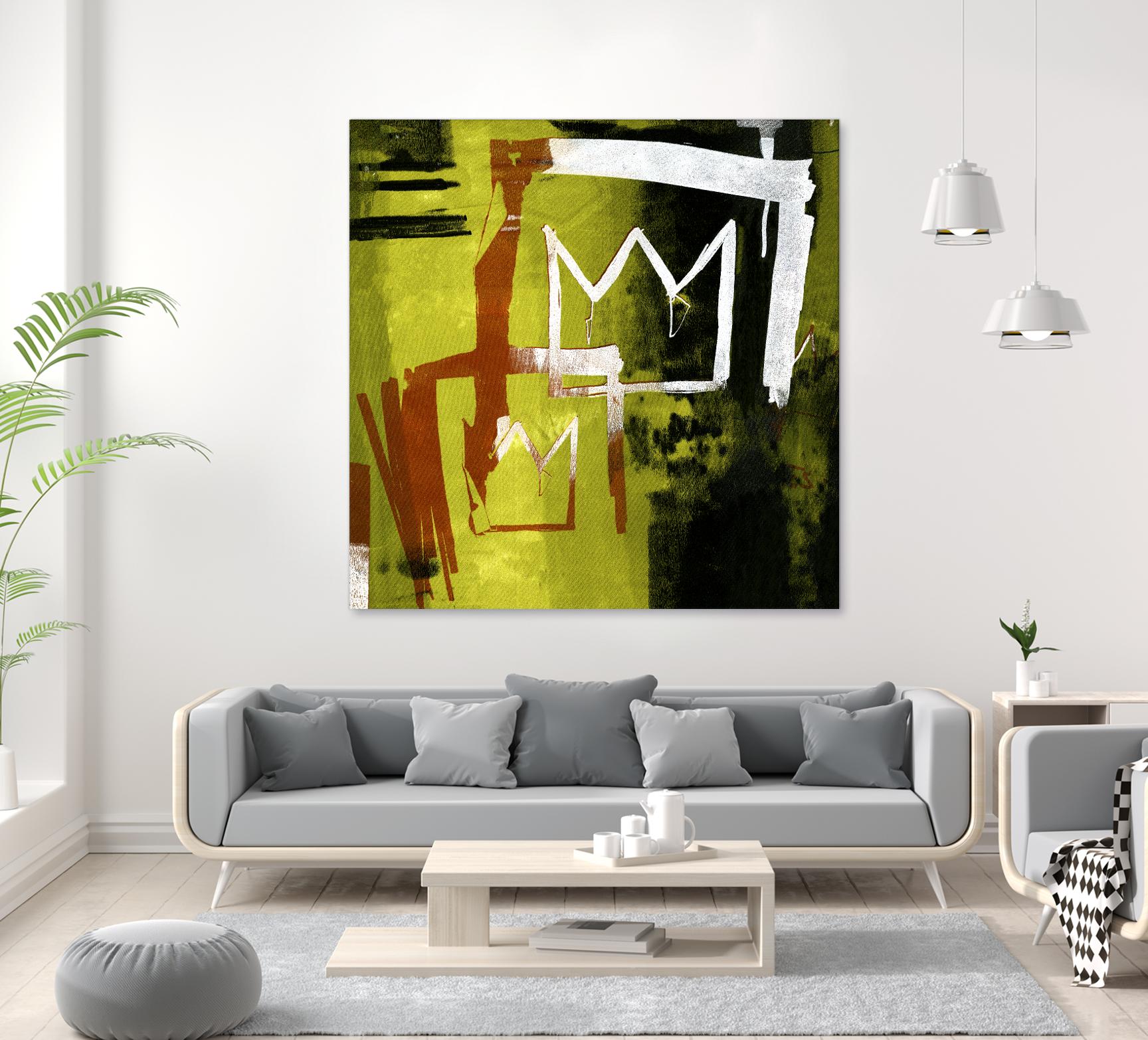 Graffiti Crowns B by Tracy Hiner on GIANT ART - orange contemporary