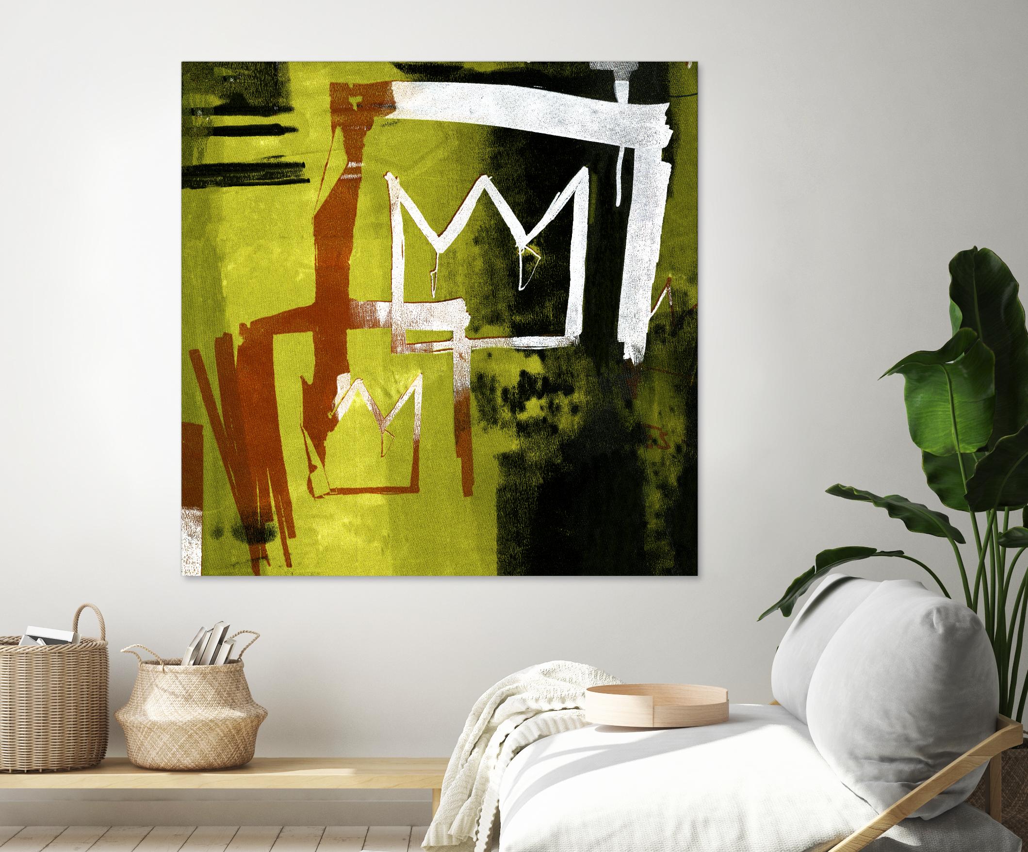 Graffiti Crowns B by Tracy Hiner on GIANT ART - orange contemporary