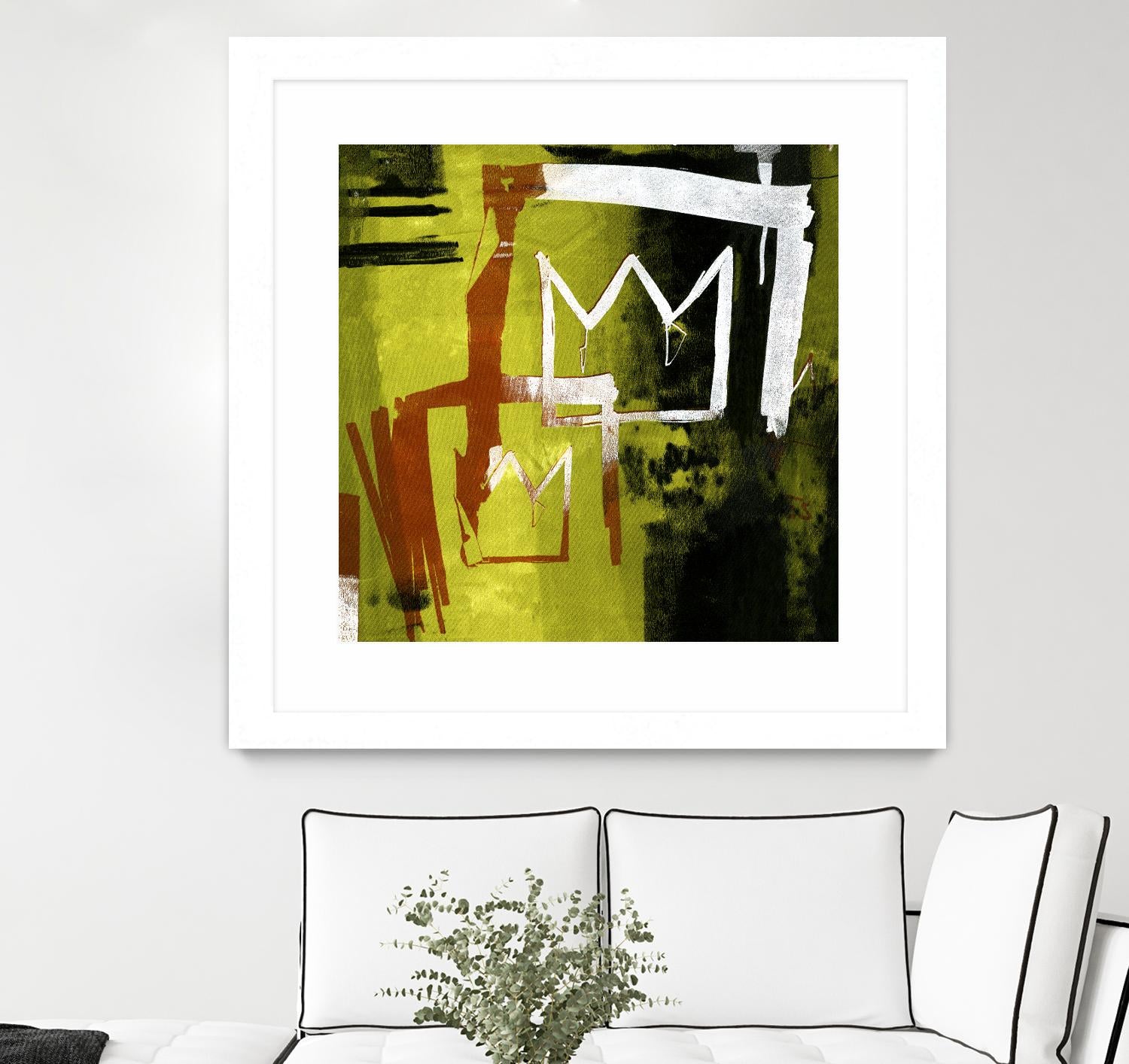 Graffiti Crowns B by Tracy Hiner on GIANT ART - orange contemporary