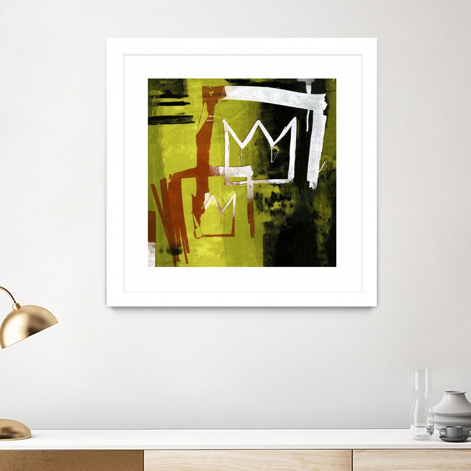 Graffiti Crowns B by Tracy Hiner on GIANT ART - orange contemporary