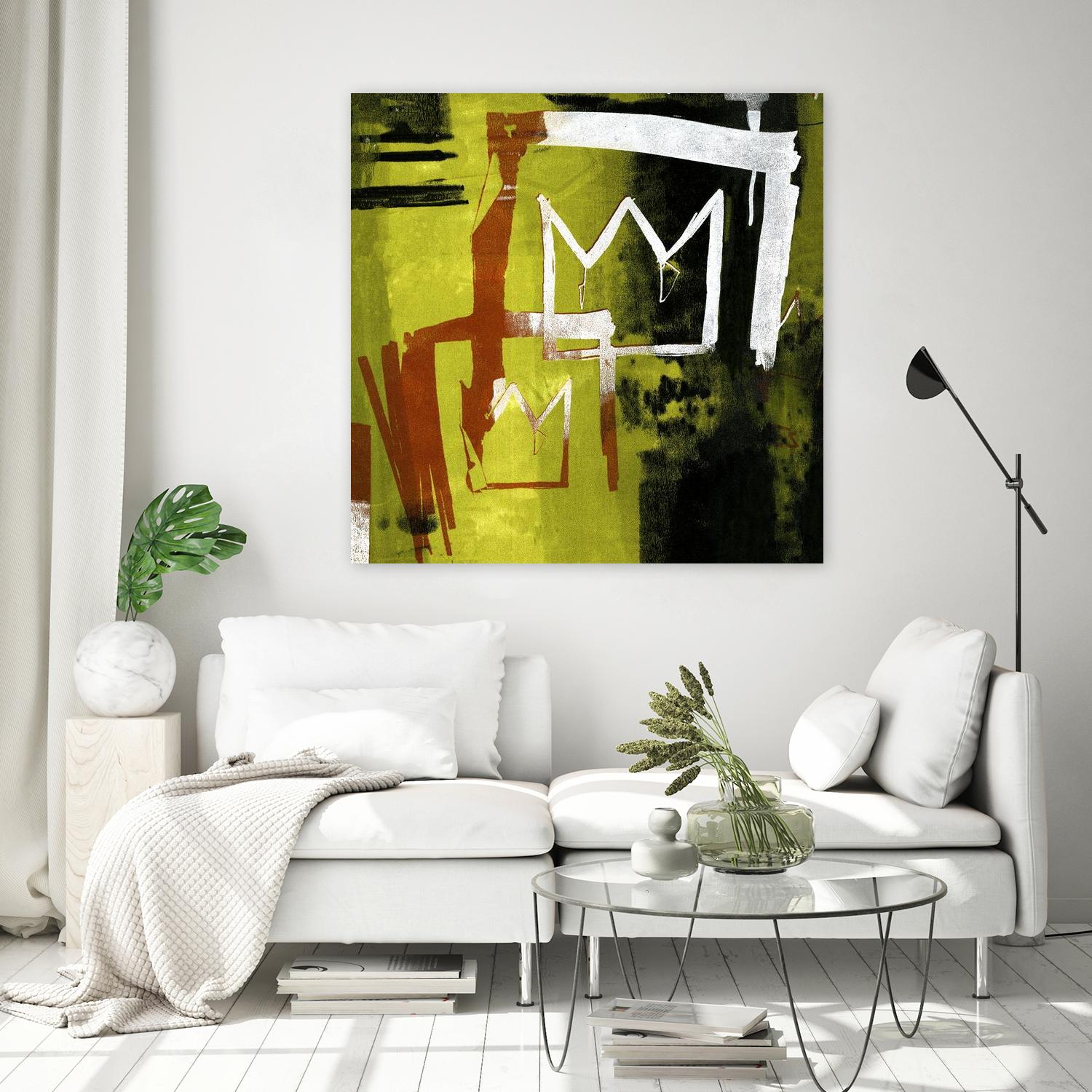 Graffiti Crowns B by Tracy Hiner on GIANT ART - orange contemporary