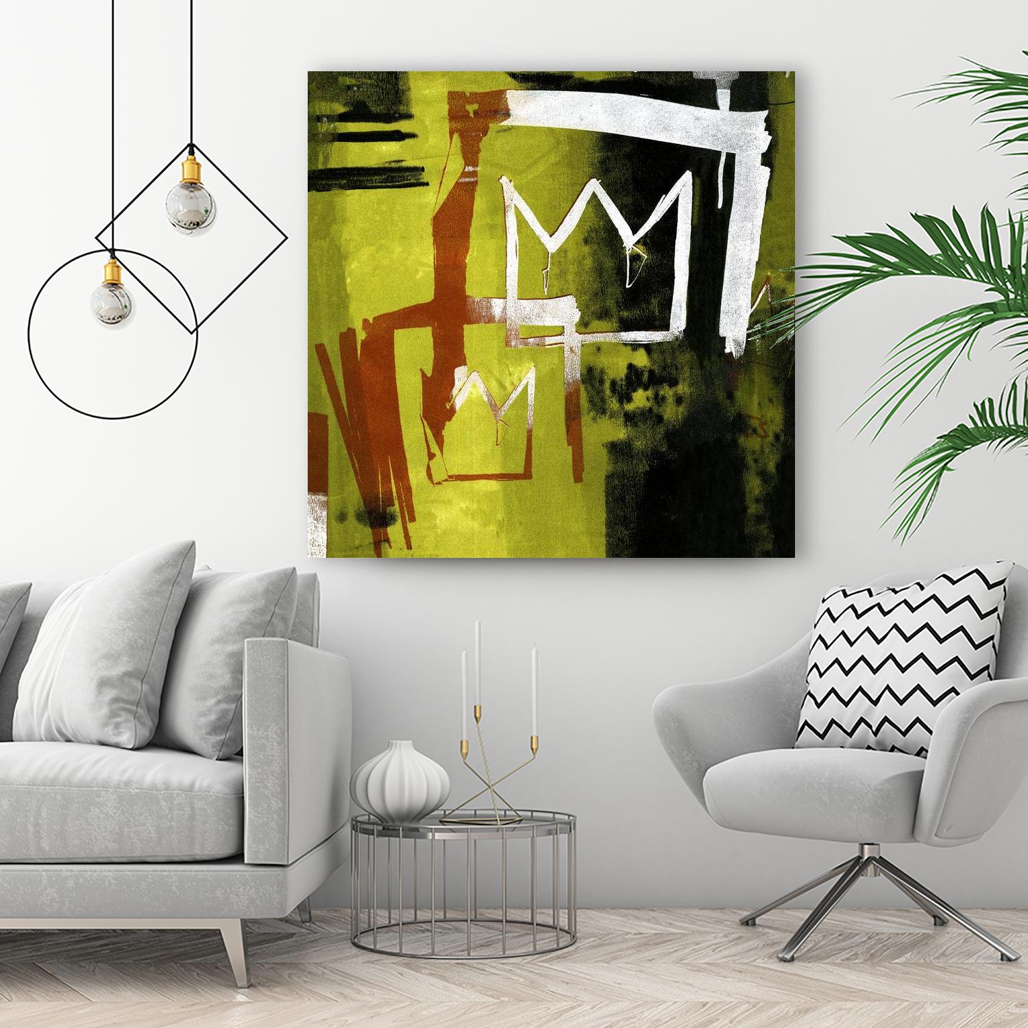 Graffiti Crowns B by Tracy Hiner on GIANT ART - orange contemporary