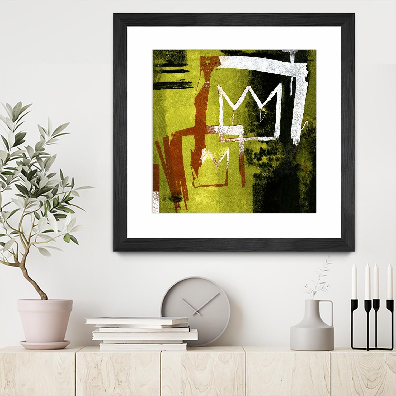 Graffiti Crowns B by Tracy Hiner on GIANT ART - orange contemporary