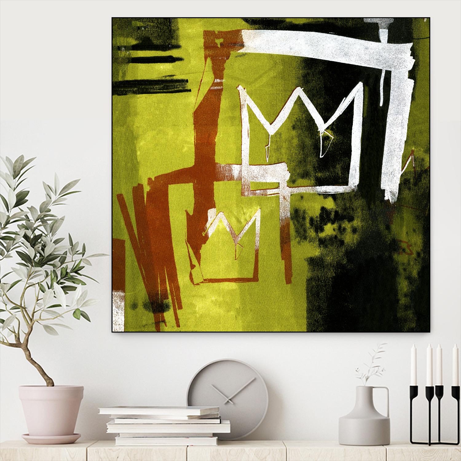 Graffiti Crowns B by Tracy Hiner on GIANT ART - orange contemporary