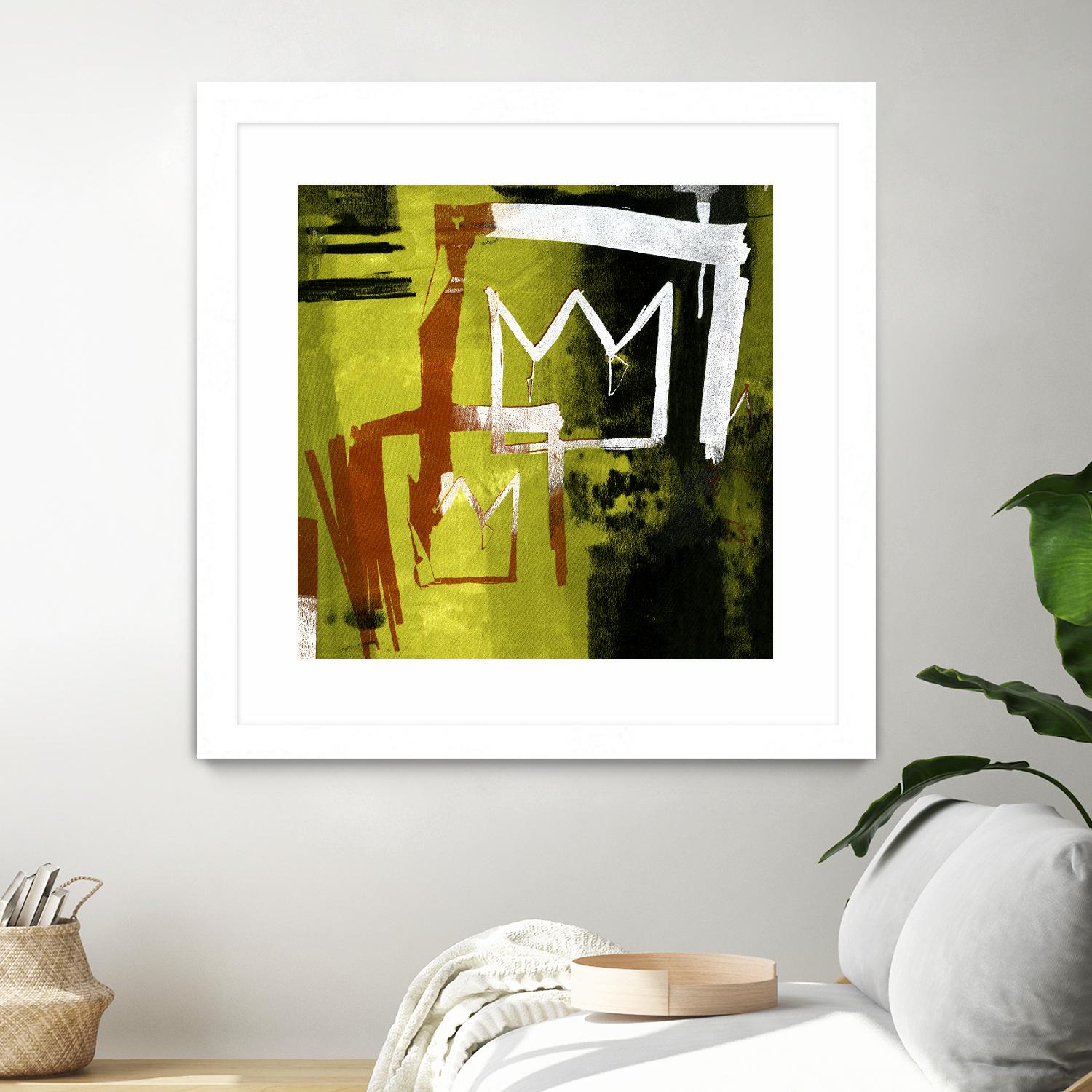 Graffiti Crowns B by Tracy Hiner on GIANT ART - orange contemporary