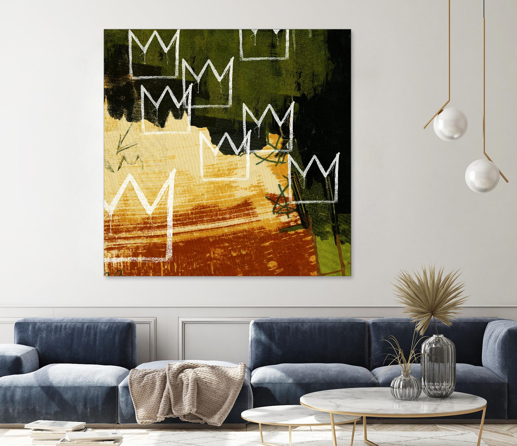 Graffiti Crowns C by Tracy Hiner on GIANT ART - orange contemporary