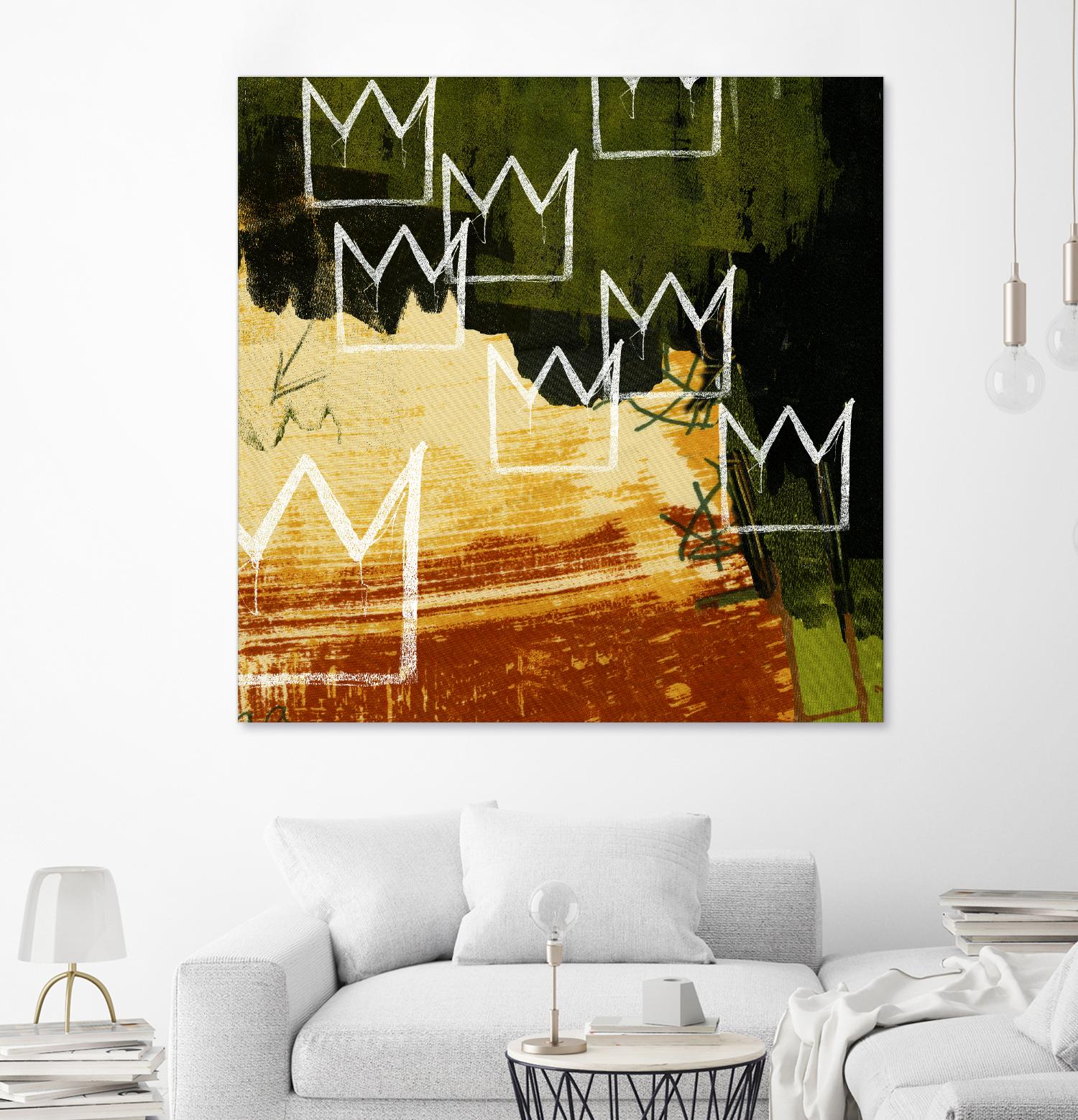 Graffiti Crowns C by Tracy Hiner on GIANT ART - orange contemporary