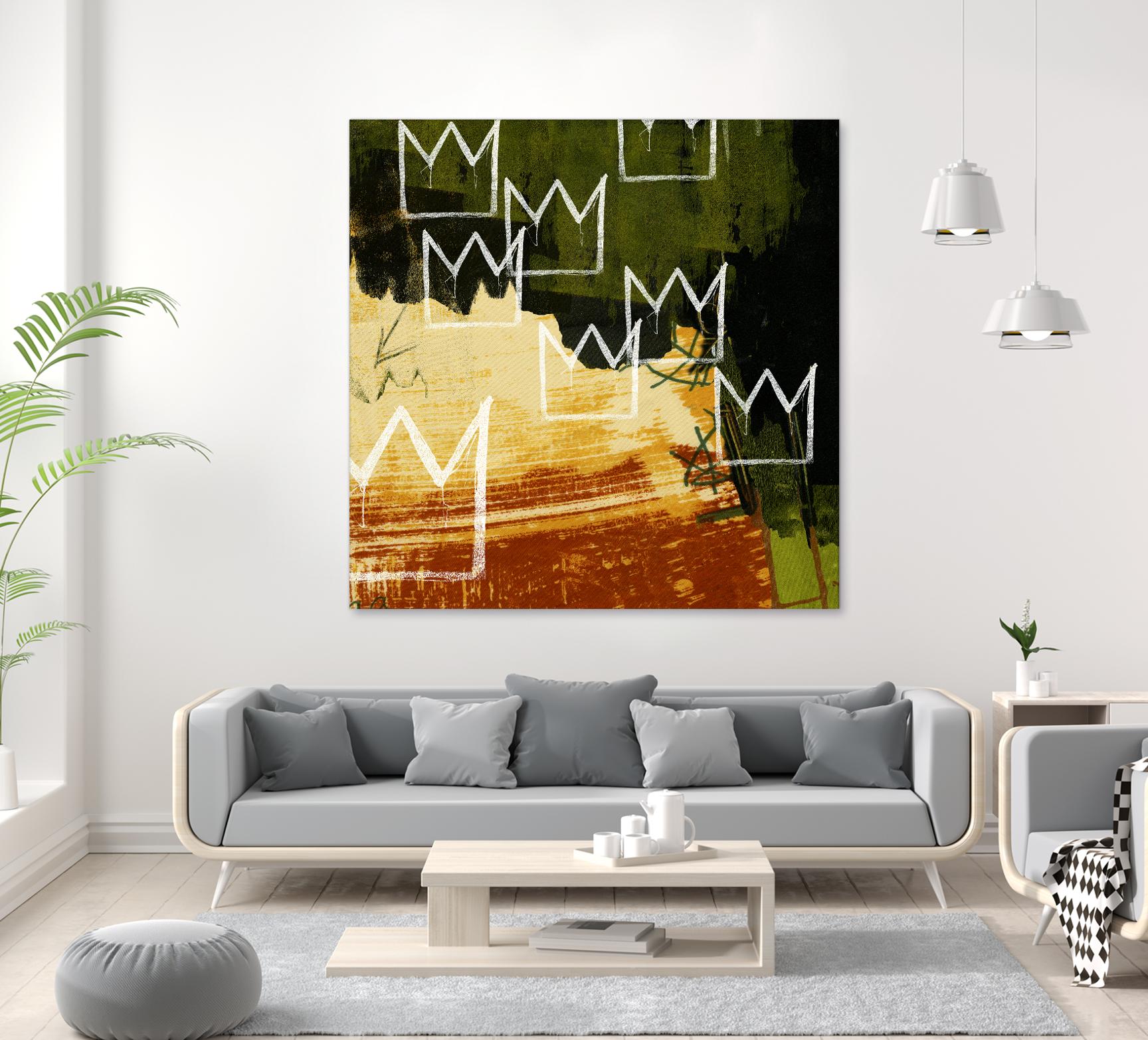 Graffiti Crowns C by Tracy Hiner on GIANT ART - orange contemporary