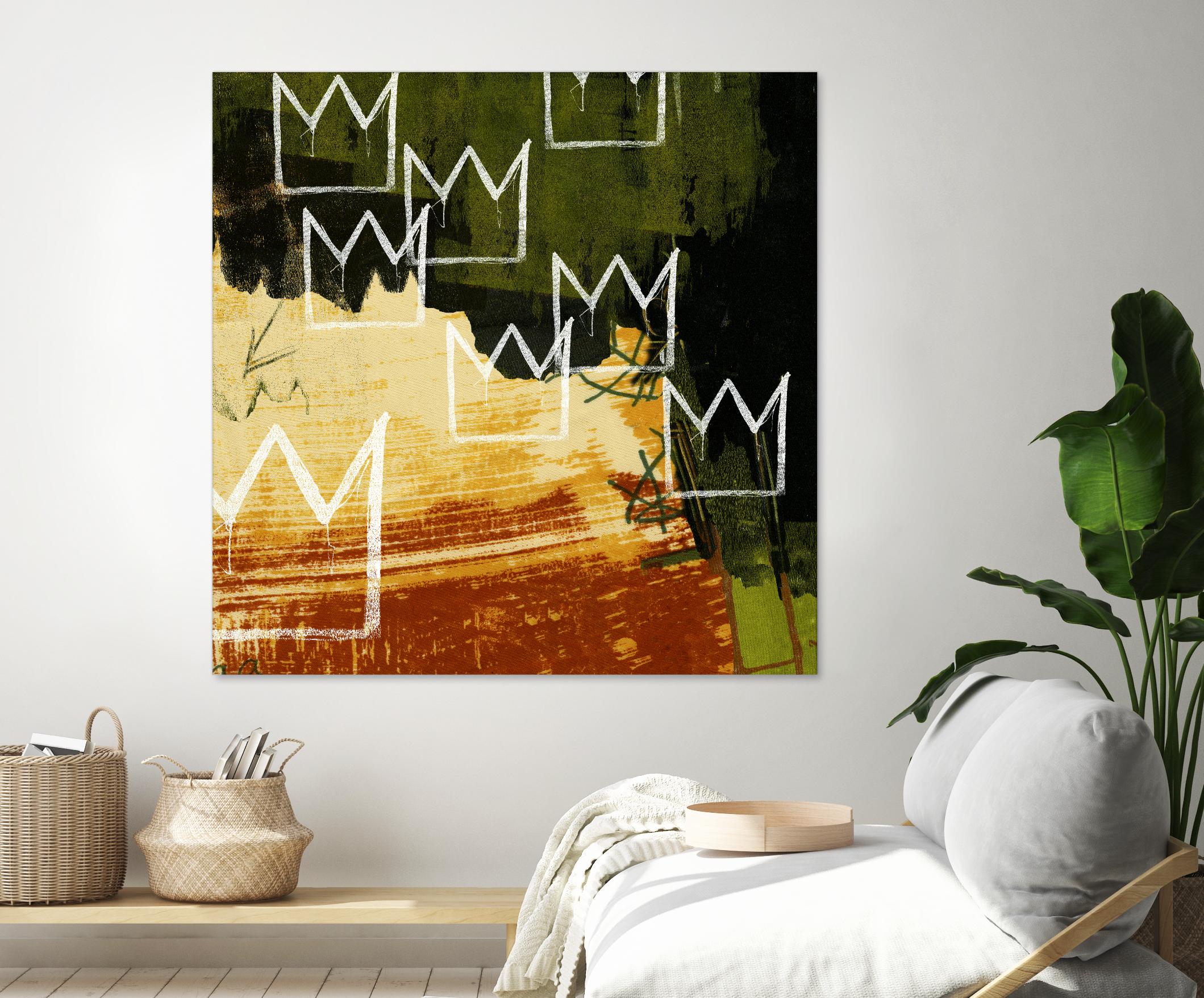 Graffiti Crowns C by Tracy Hiner on GIANT ART - orange contemporary