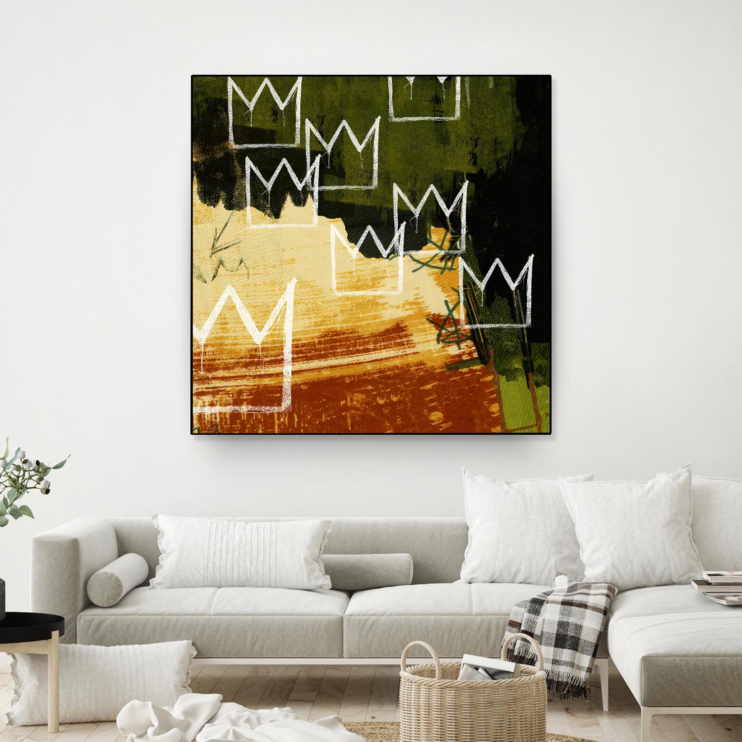 Graffiti Crowns C by Tracy Hiner on GIANT ART - orange contemporary