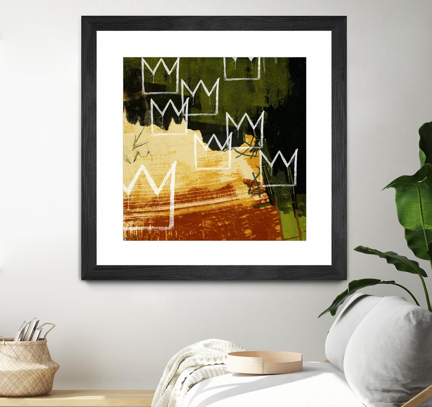 Graffiti Crowns C by Tracy Hiner on GIANT ART - orange contemporary