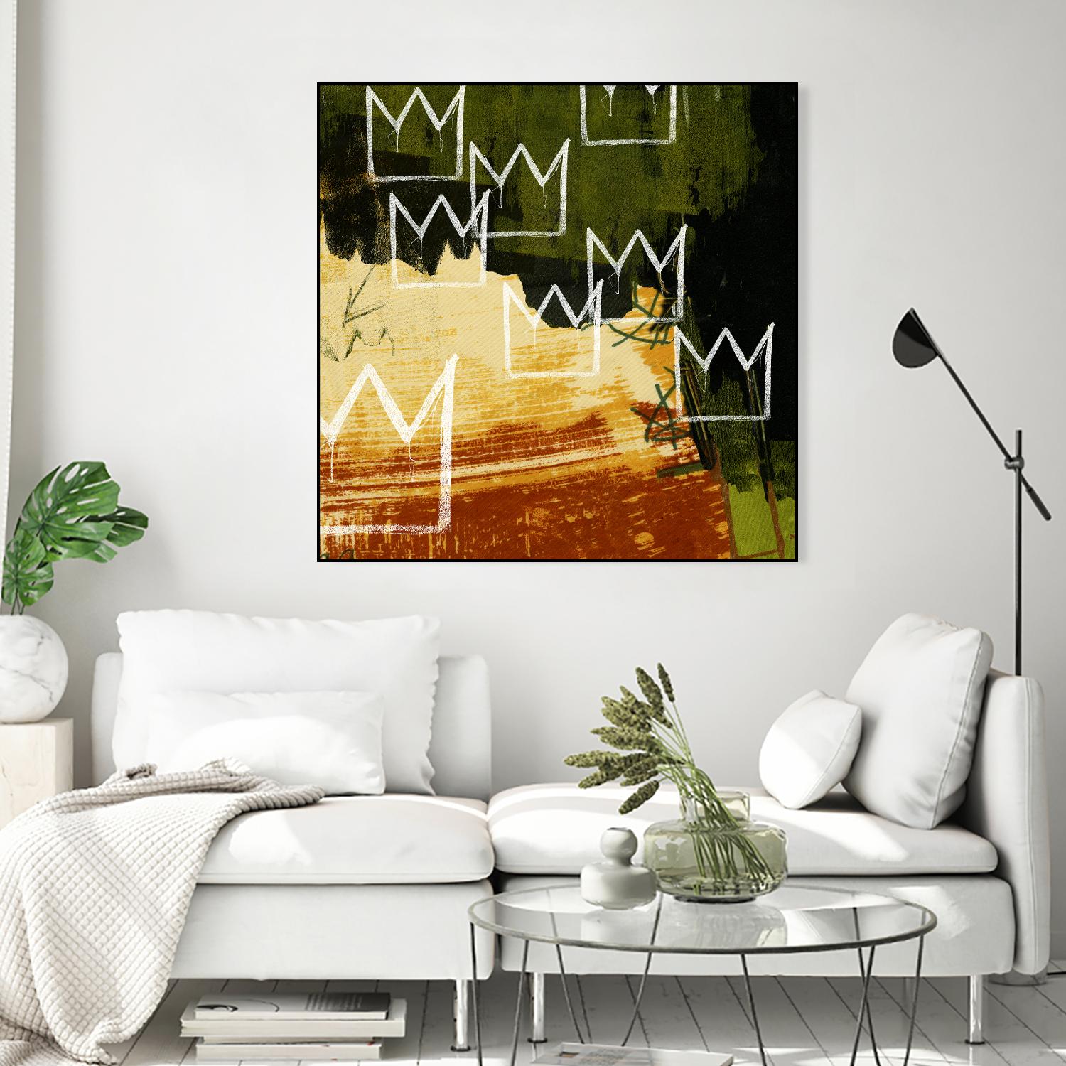 Graffiti Crowns C by Tracy Hiner on GIANT ART - orange contemporary