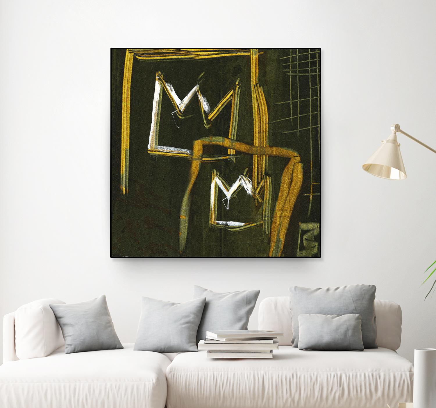 Graffiti Crowns D by Tracy Hiner on GIANT ART - orange contemporary