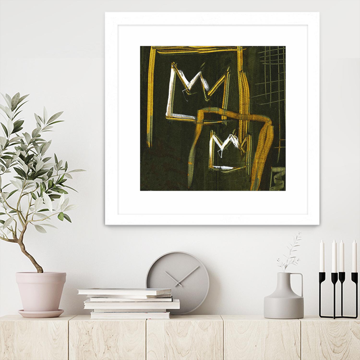 Graffiti Crowns D by Tracy Hiner on GIANT ART - orange contemporary