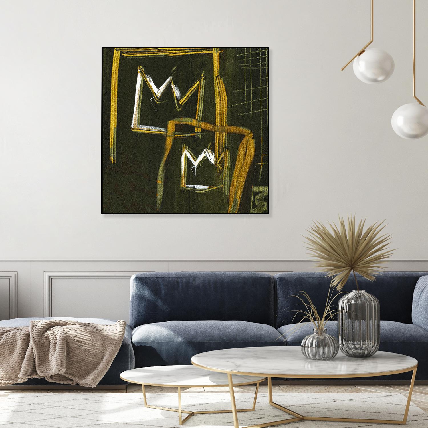 Graffiti Crowns D by Tracy Hiner on GIANT ART - orange contemporary