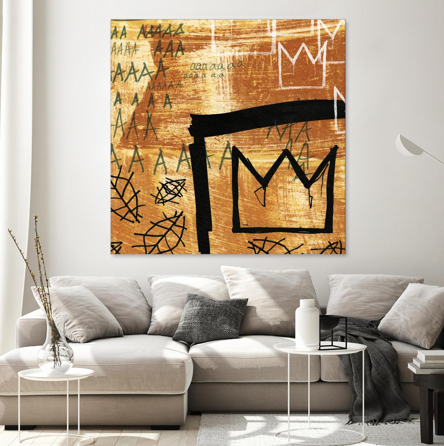 Graffiti Crowns E by Tracy Hiner on GIANT ART - black contemporary