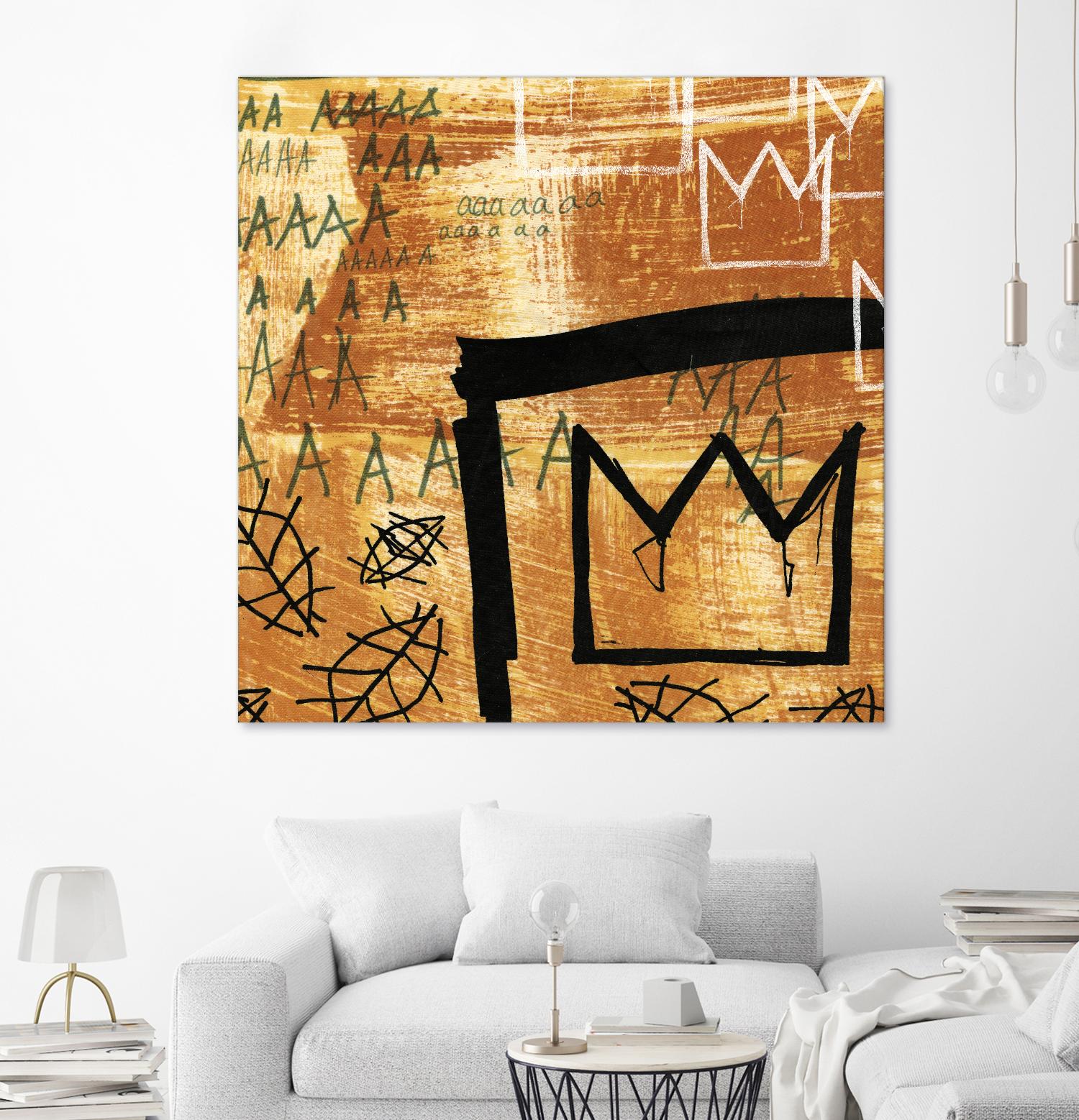 Graffiti Crowns E by Tracy Hiner on GIANT ART - black contemporary