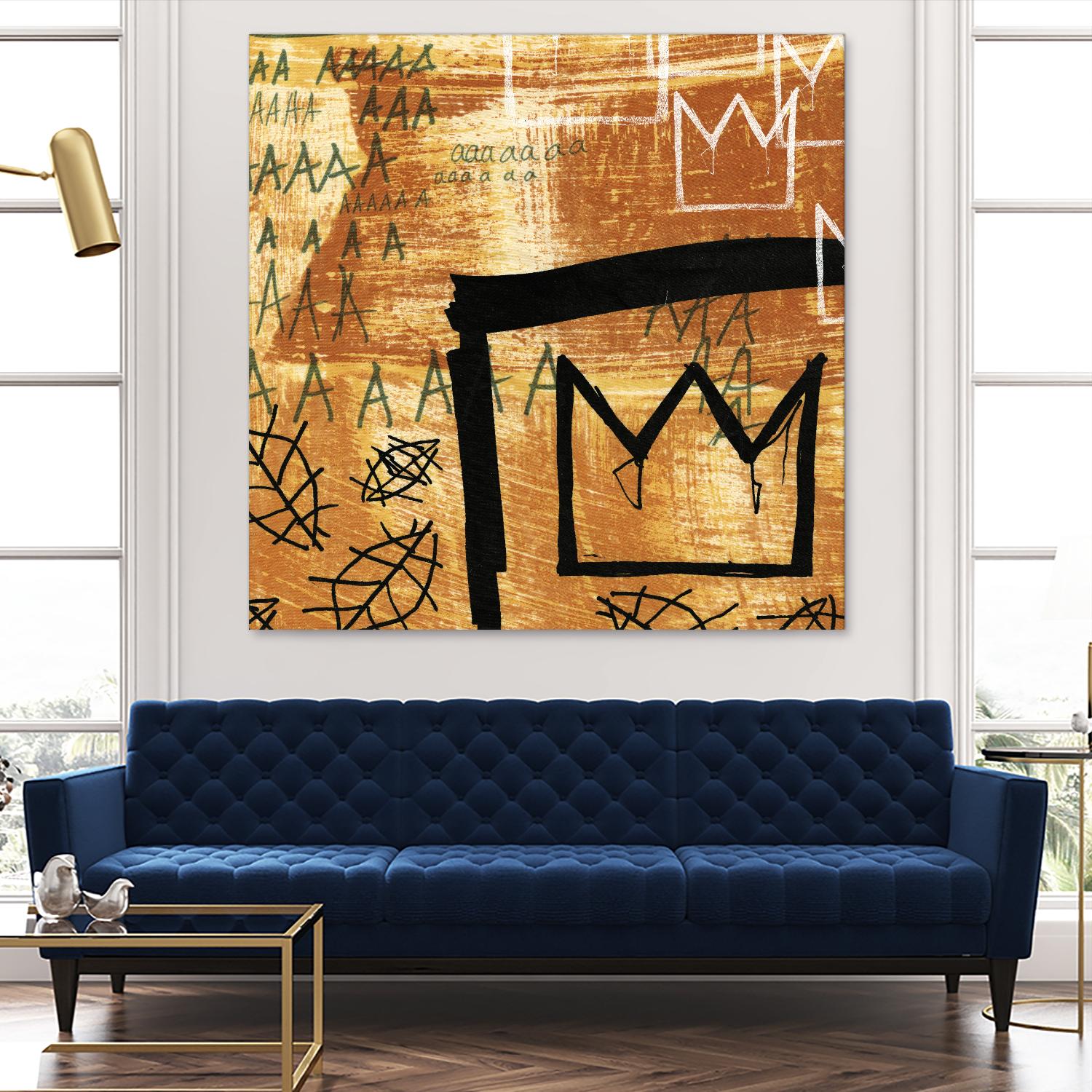 Graffiti Crowns E by Tracy Hiner on GIANT ART - black contemporary