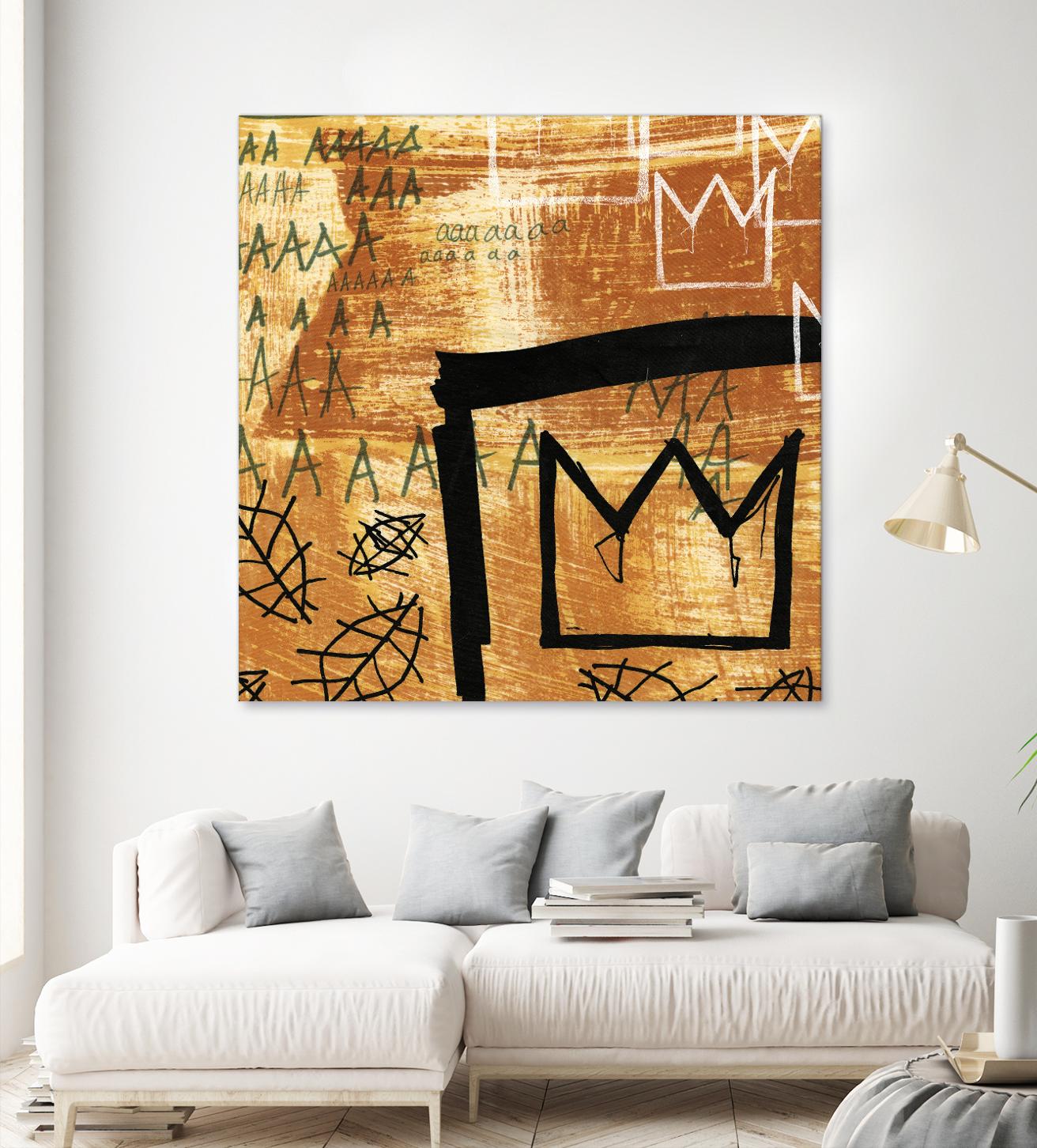 Graffiti Crowns E by Tracy Hiner on GIANT ART - black contemporary