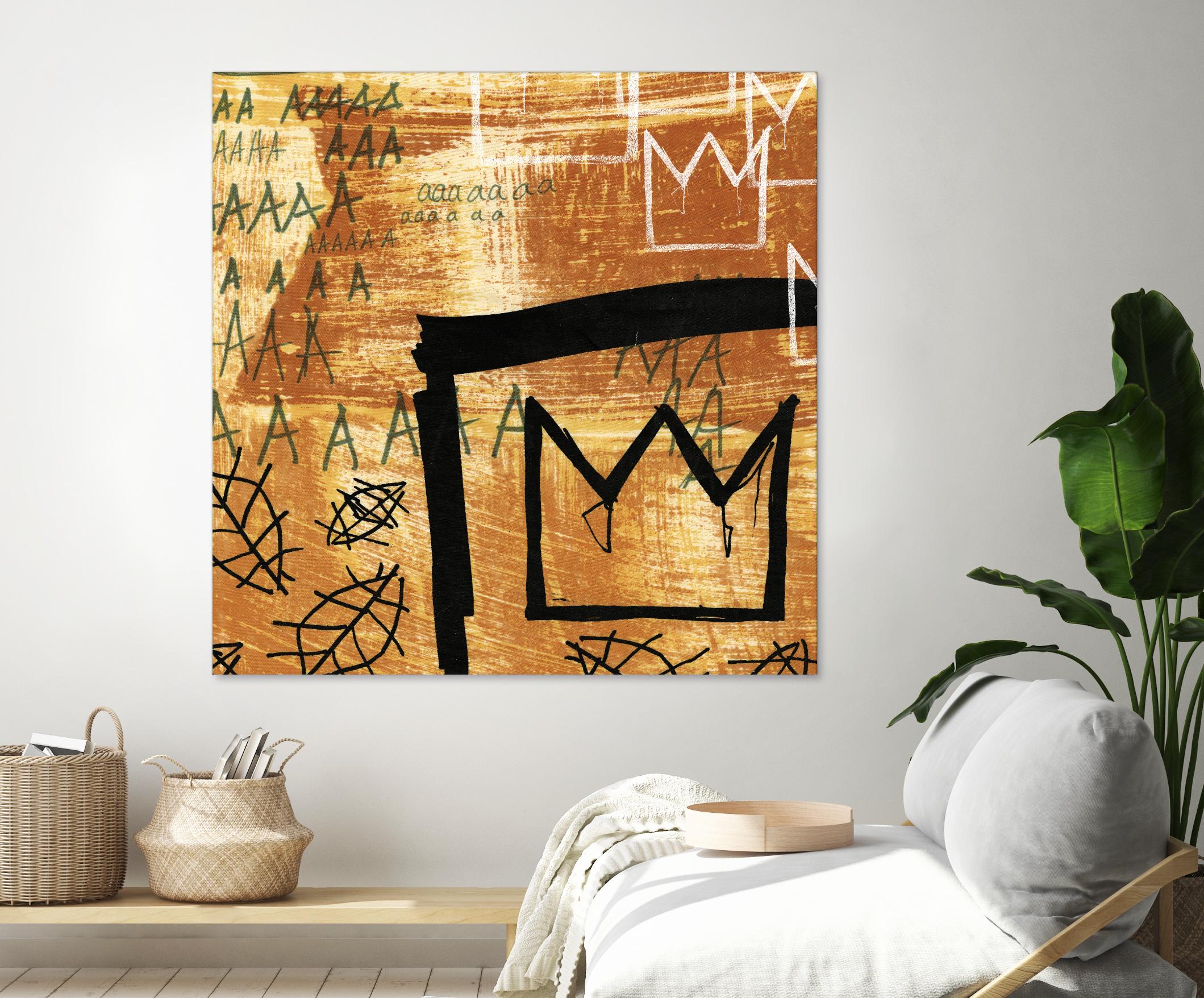 Graffiti Crowns E by Tracy Hiner on GIANT ART - black contemporary