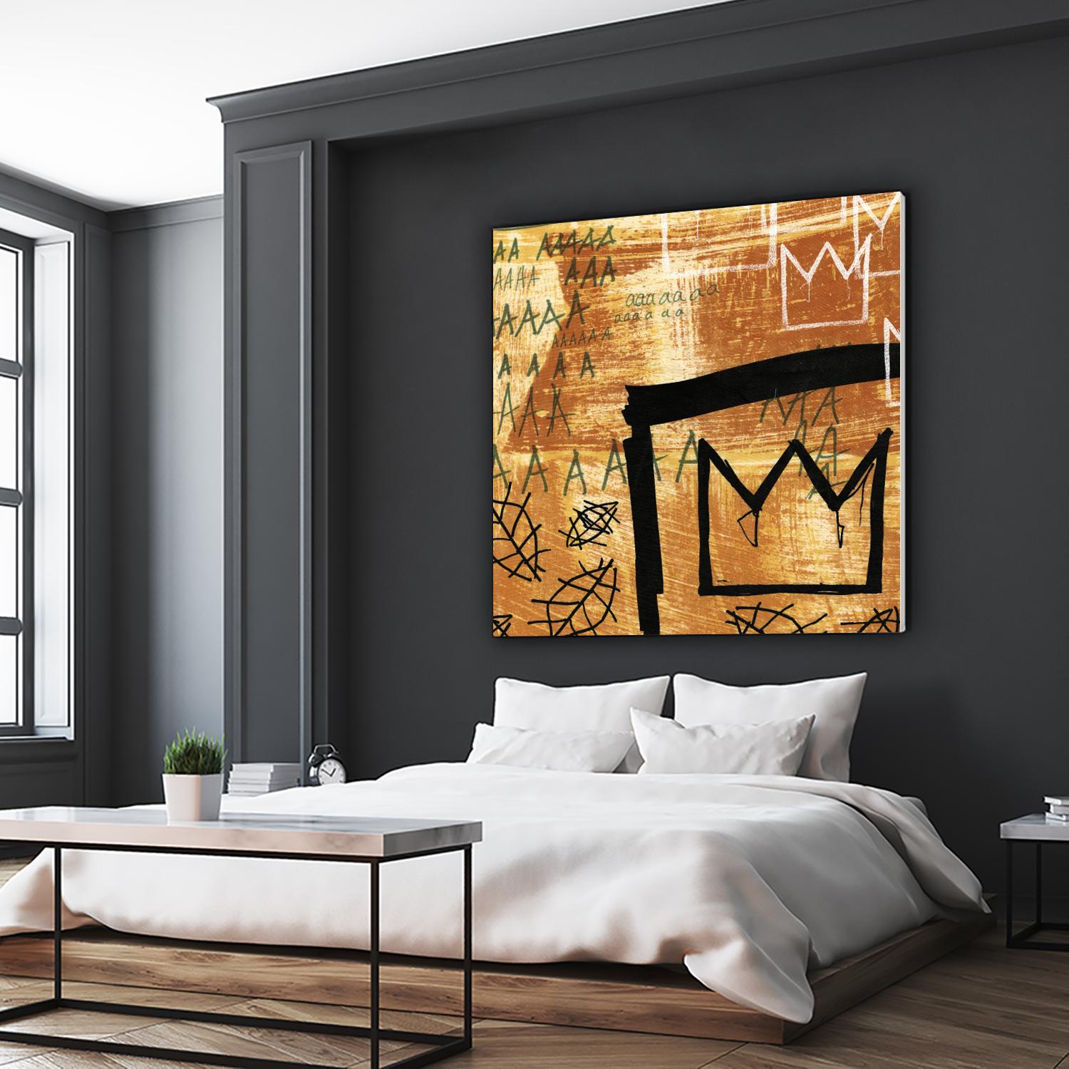 Graffiti Crowns E by Tracy Hiner on GIANT ART - black contemporary