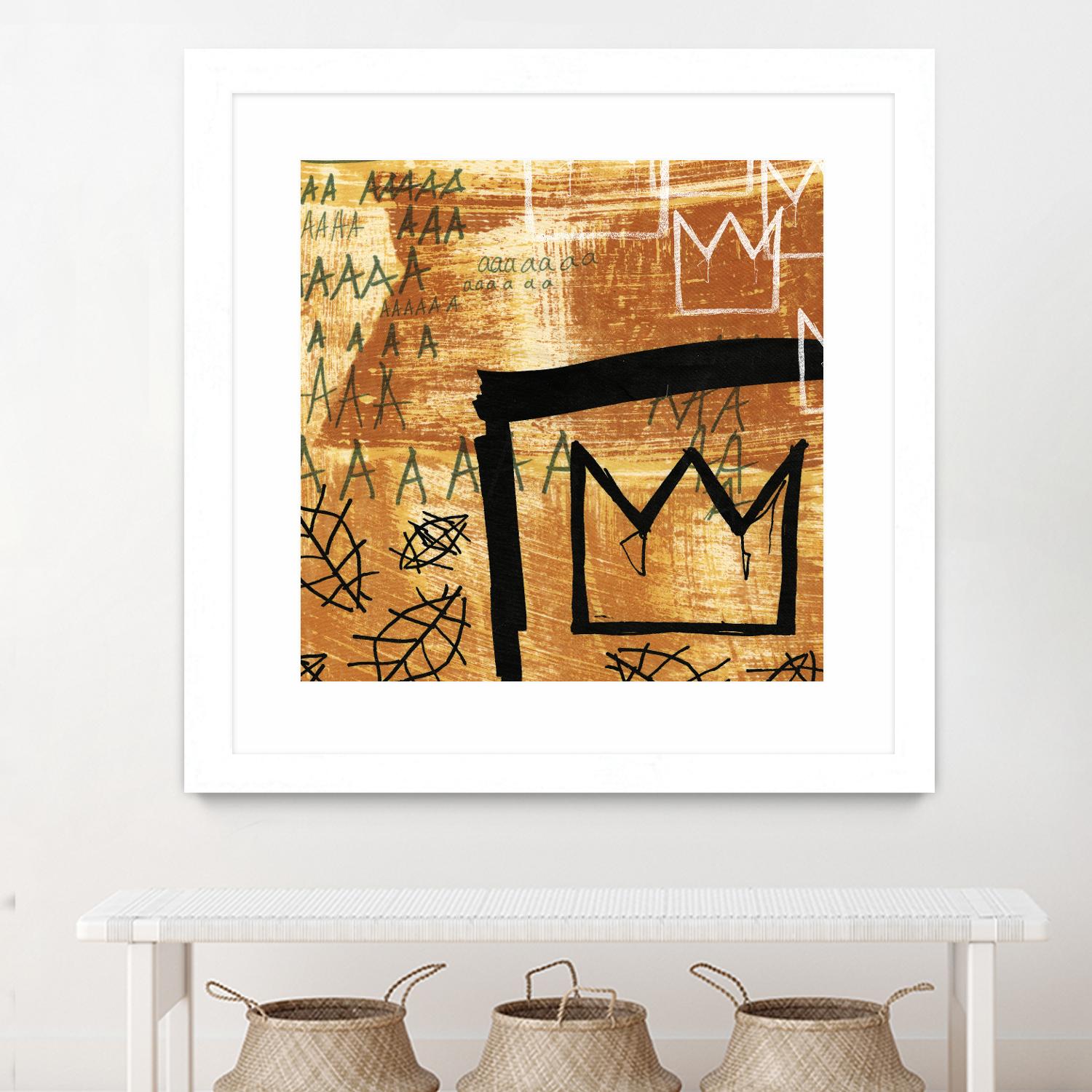 Graffiti Crowns E by Tracy Hiner on GIANT ART - black contemporary