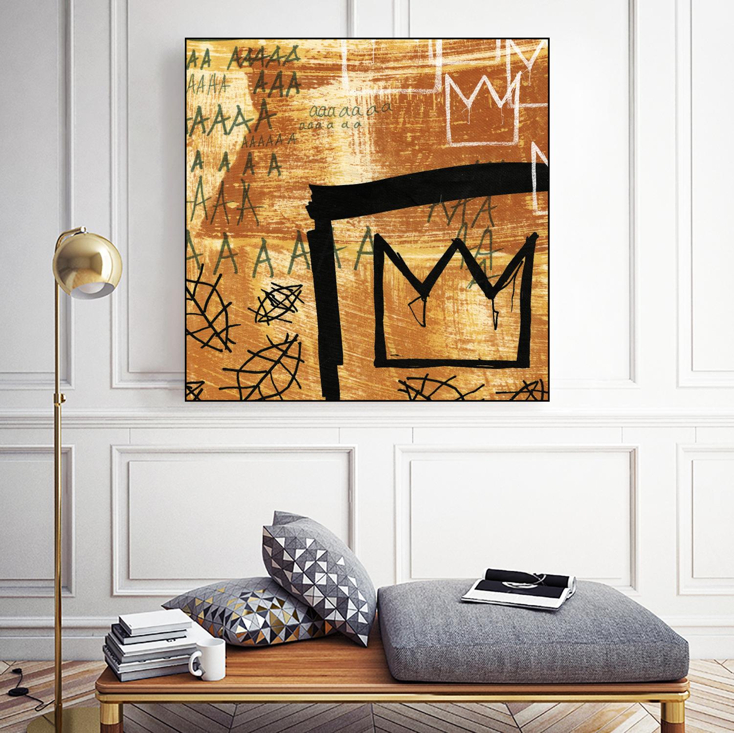 Graffiti Crowns E by Tracy Hiner on GIANT ART - black contemporary