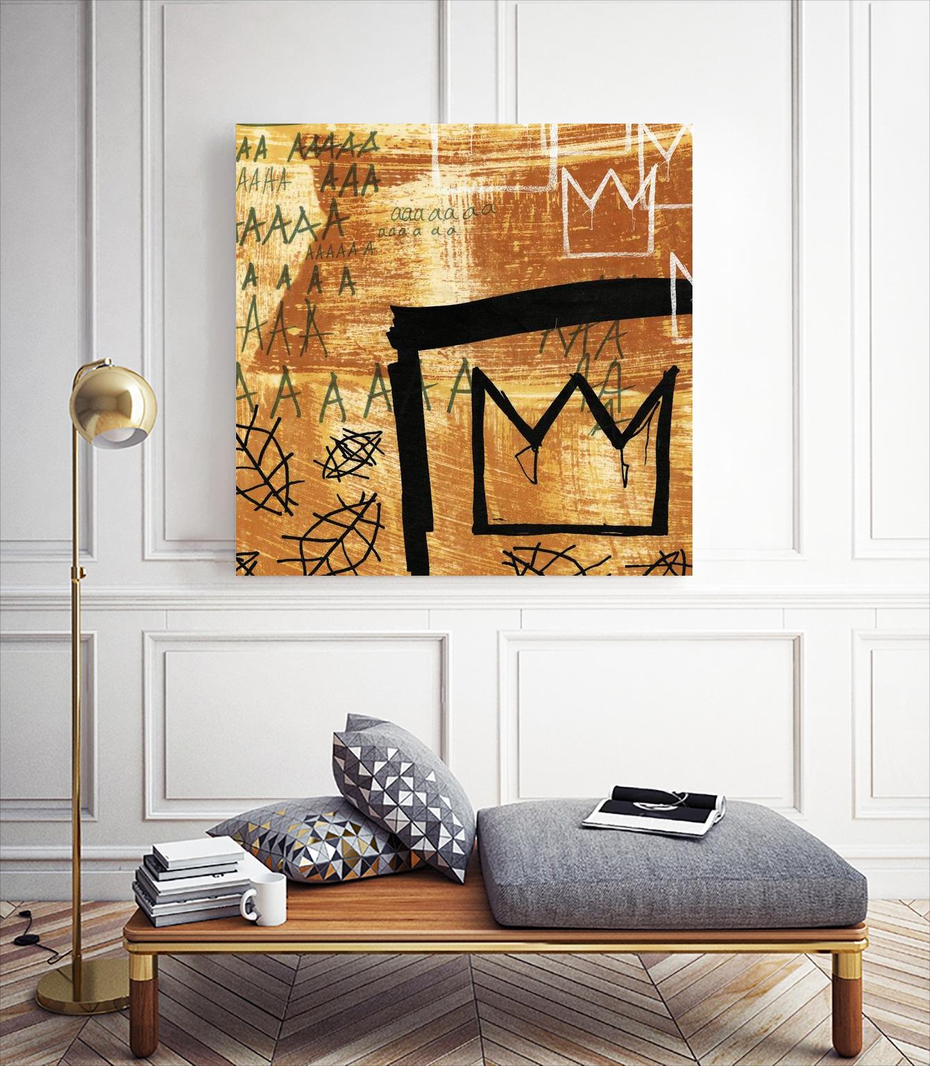 Graffiti Crowns E by Tracy Hiner on GIANT ART - black contemporary