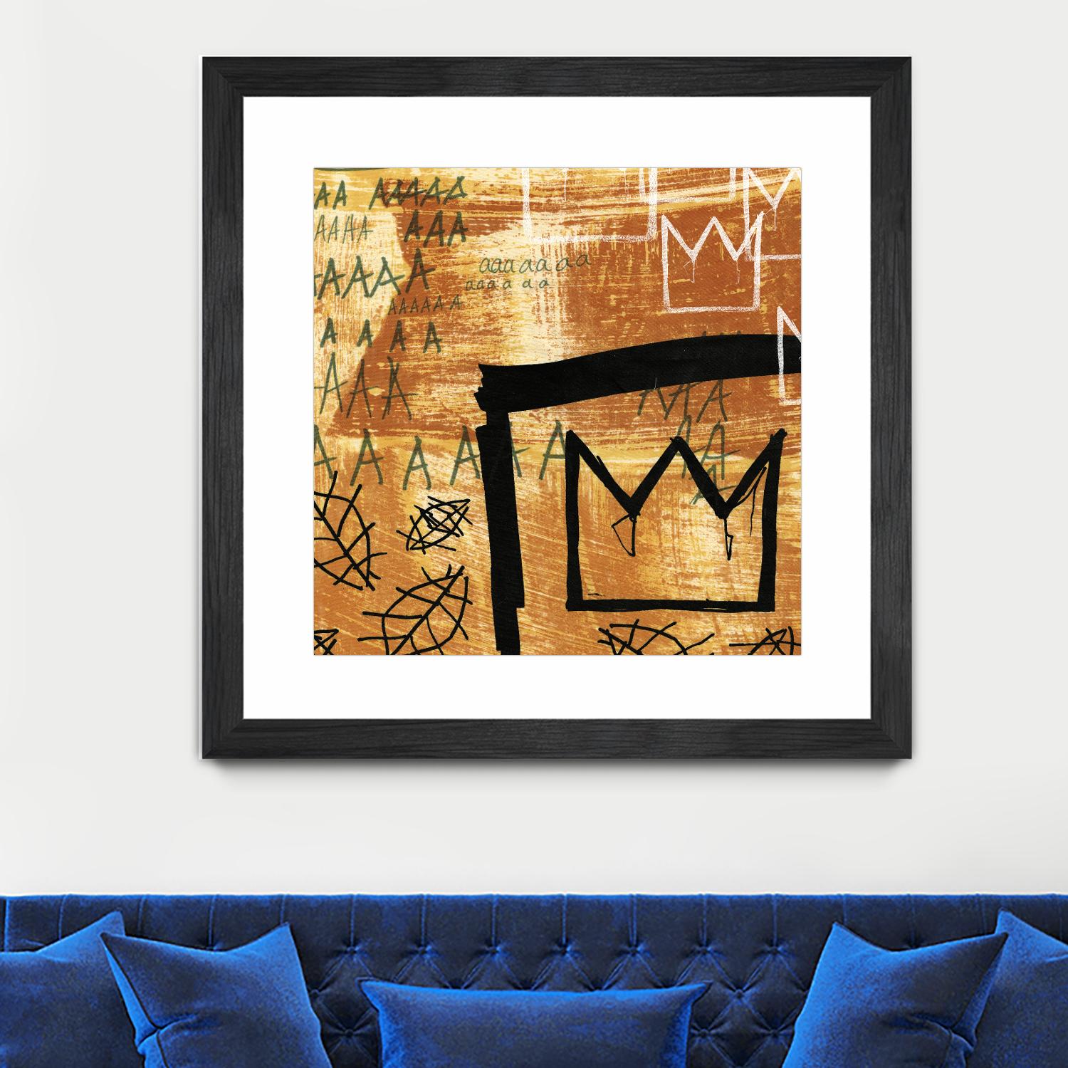 Graffiti Crowns E by Tracy Hiner on GIANT ART - black contemporary