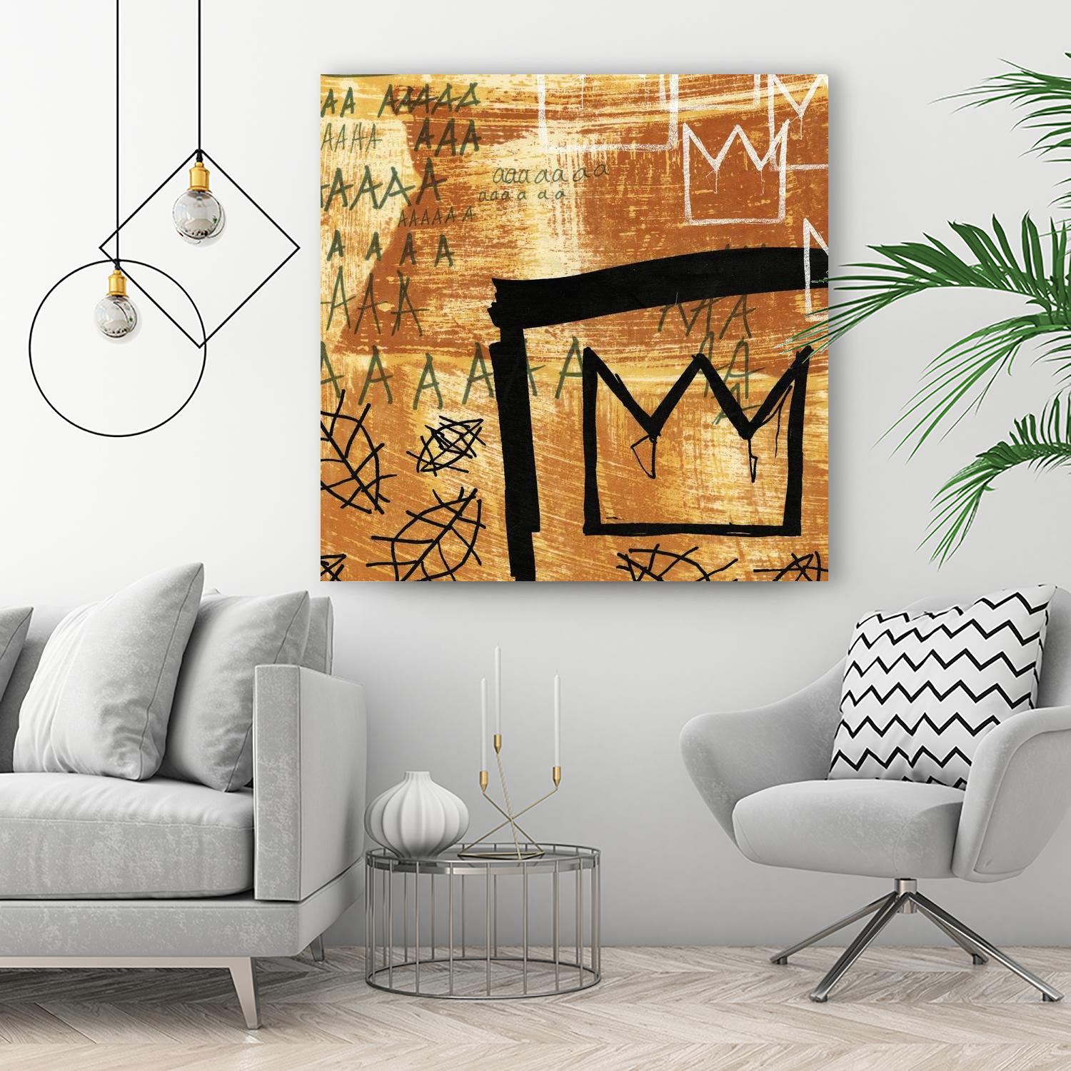 Graffiti Crowns E by Tracy Hiner on GIANT ART - black contemporary