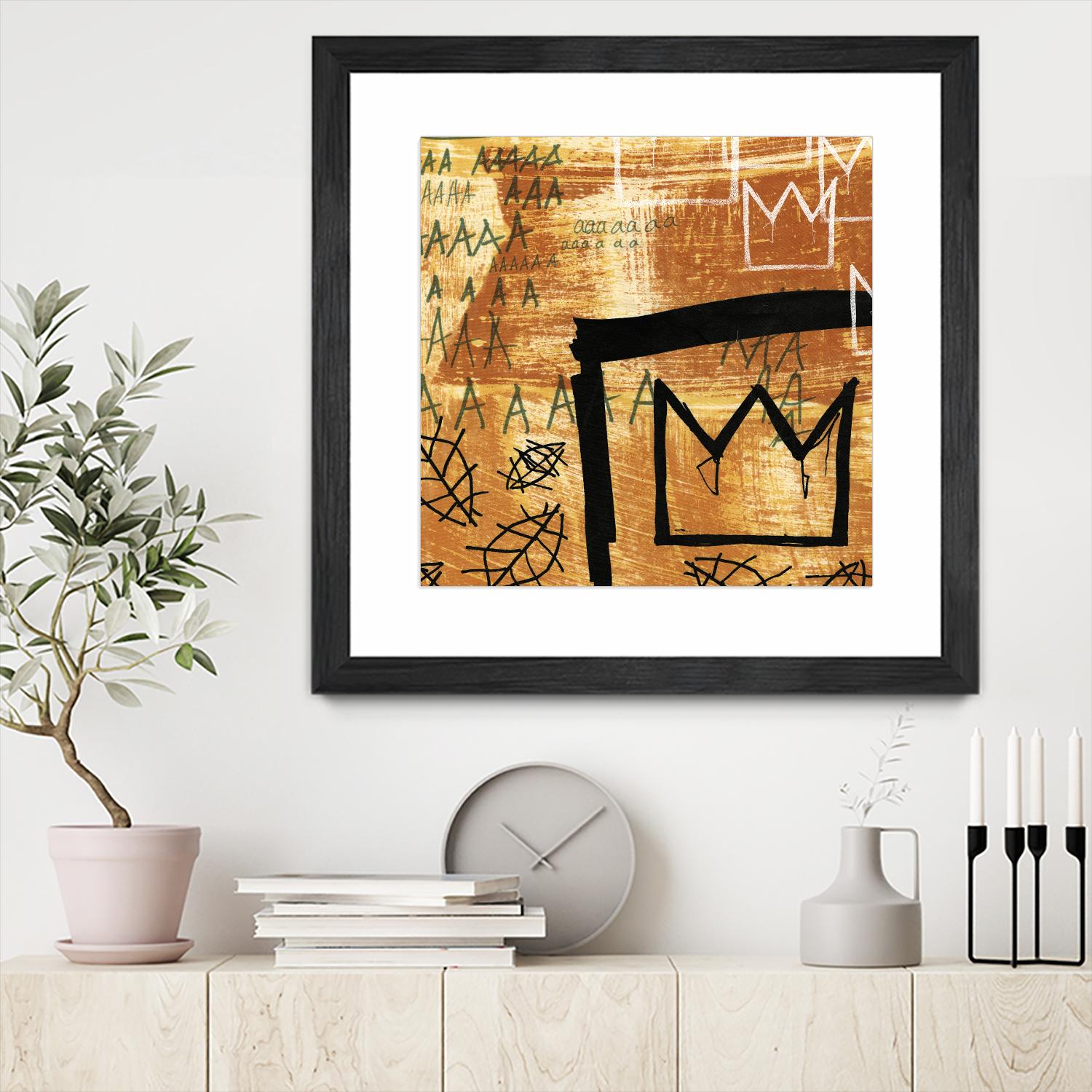 Graffiti Crowns E by Tracy Hiner on GIANT ART - black contemporary