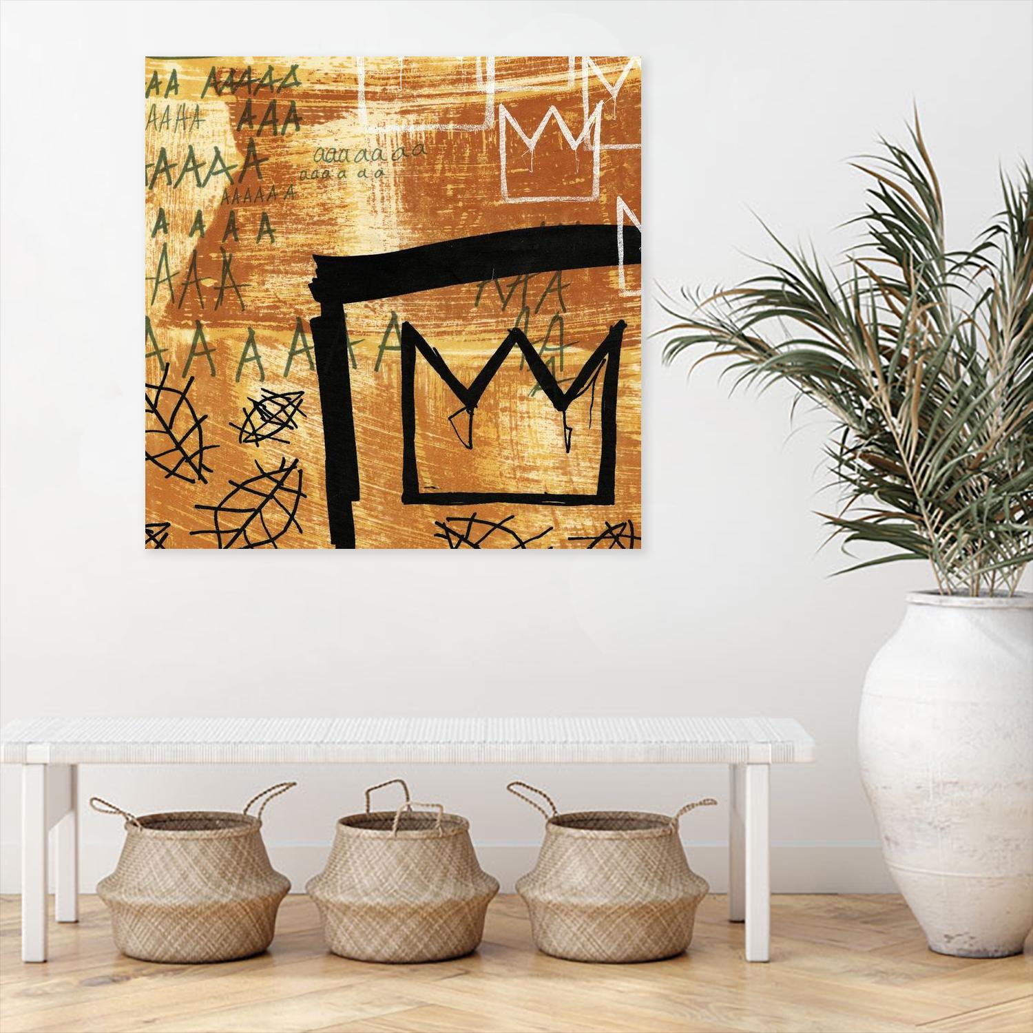 Graffiti Crowns E by Tracy Hiner on GIANT ART - black contemporary