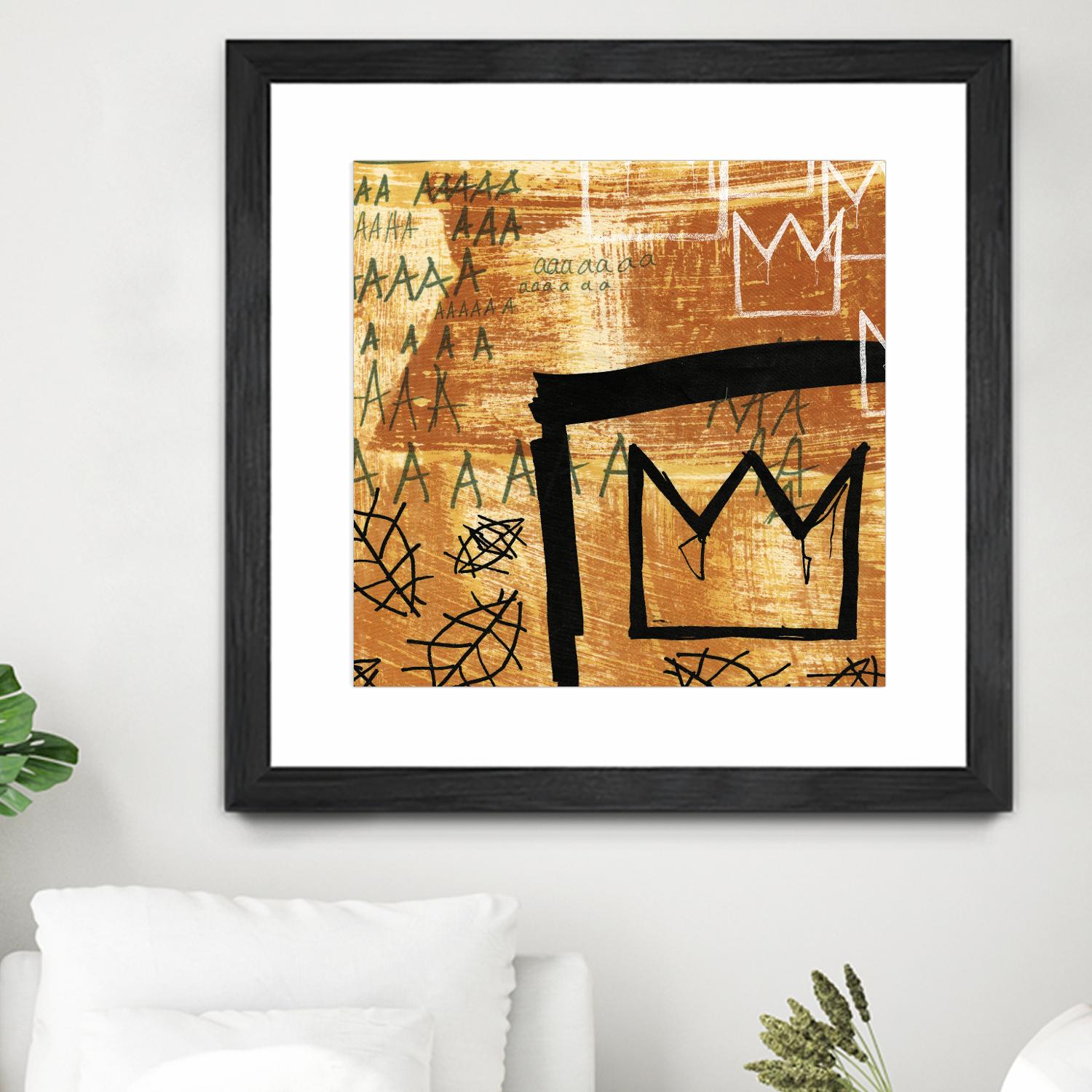 Graffiti Crowns E by Tracy Hiner on GIANT ART - black contemporary