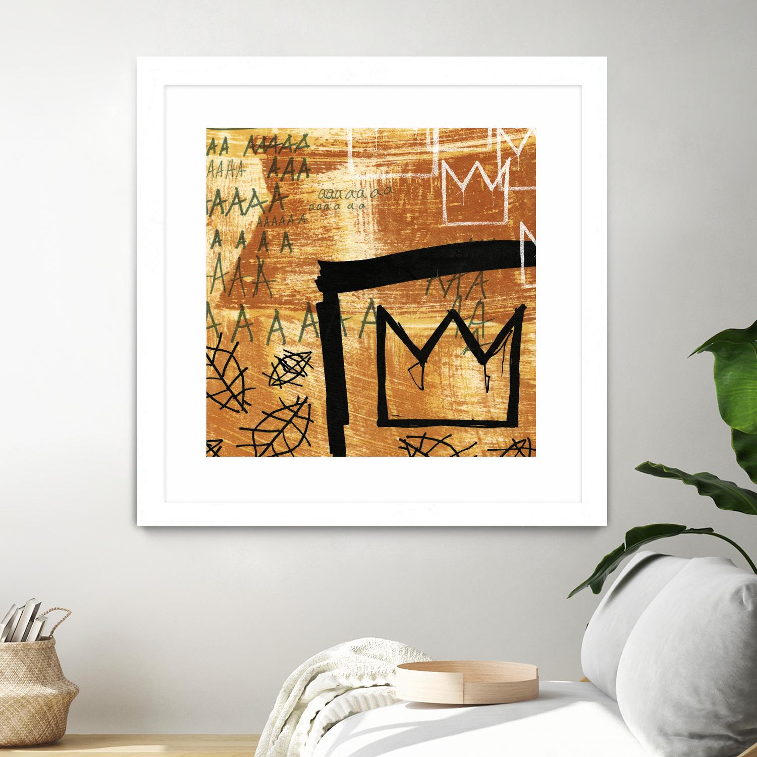 Graffiti Crowns E by Tracy Hiner on GIANT ART - black contemporary