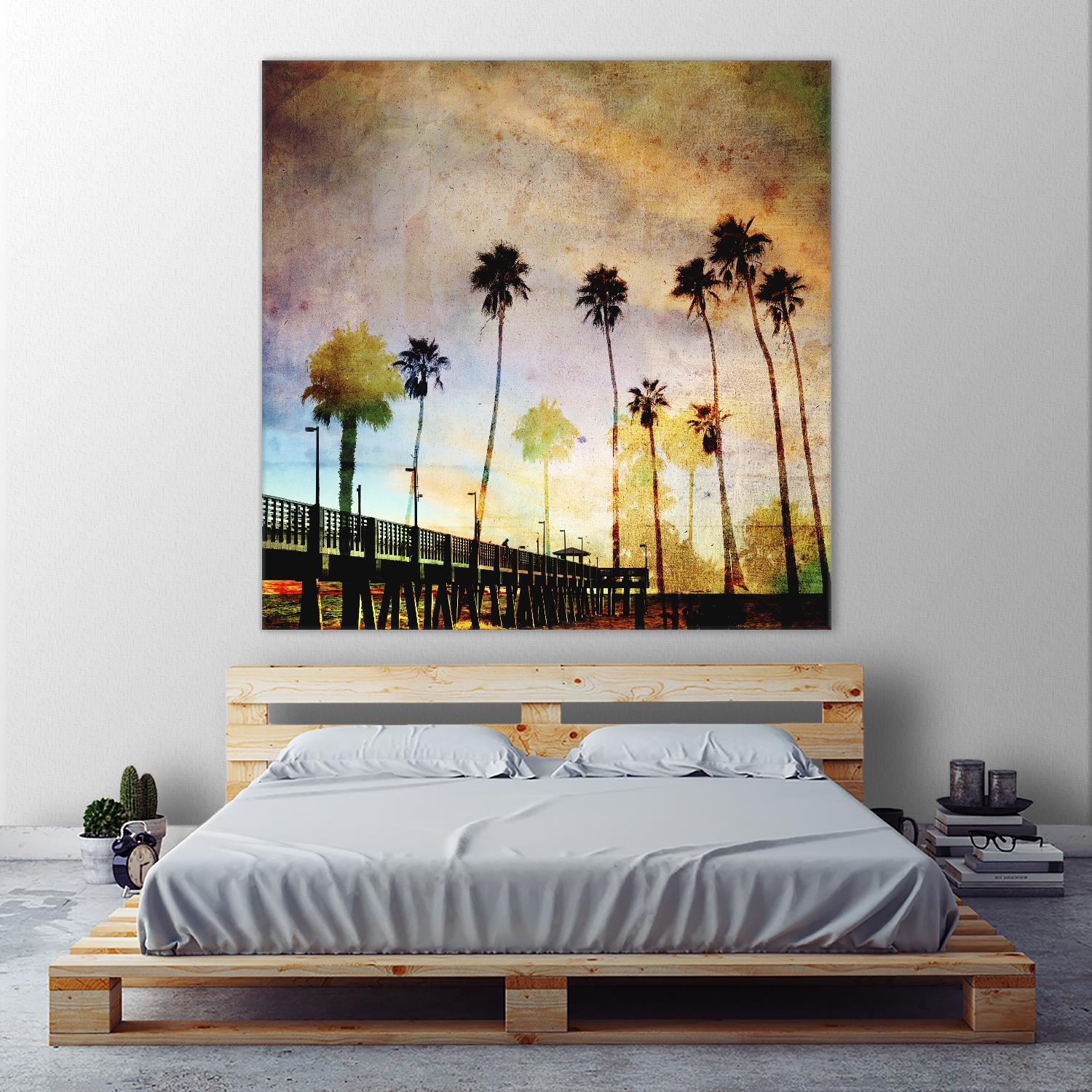 Sunset on the Pier A by GI ArtLab on GIANT ART - yellow tropical