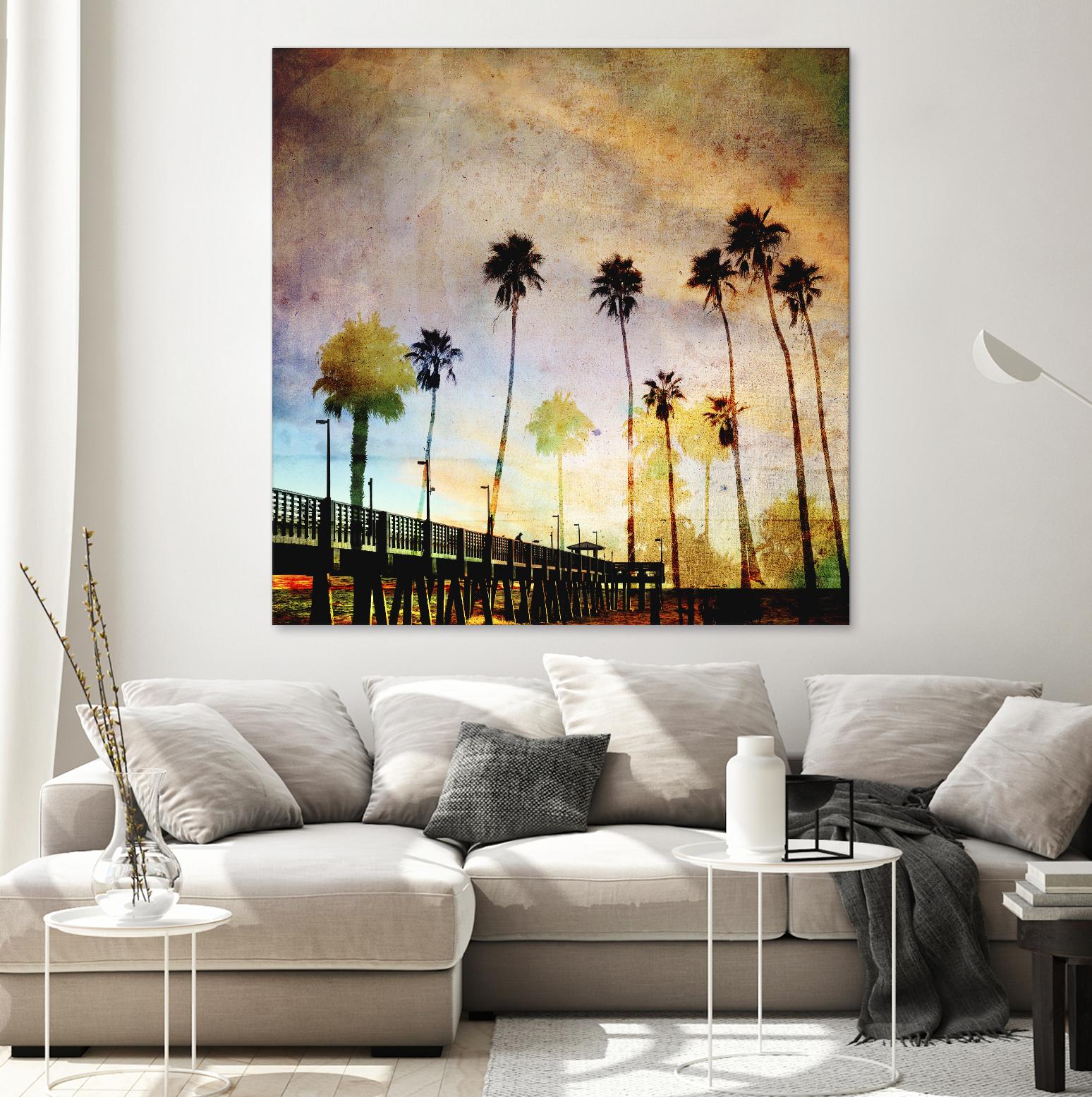 Sunset on the Pier A by GI ArtLab on GIANT ART - yellow tropical