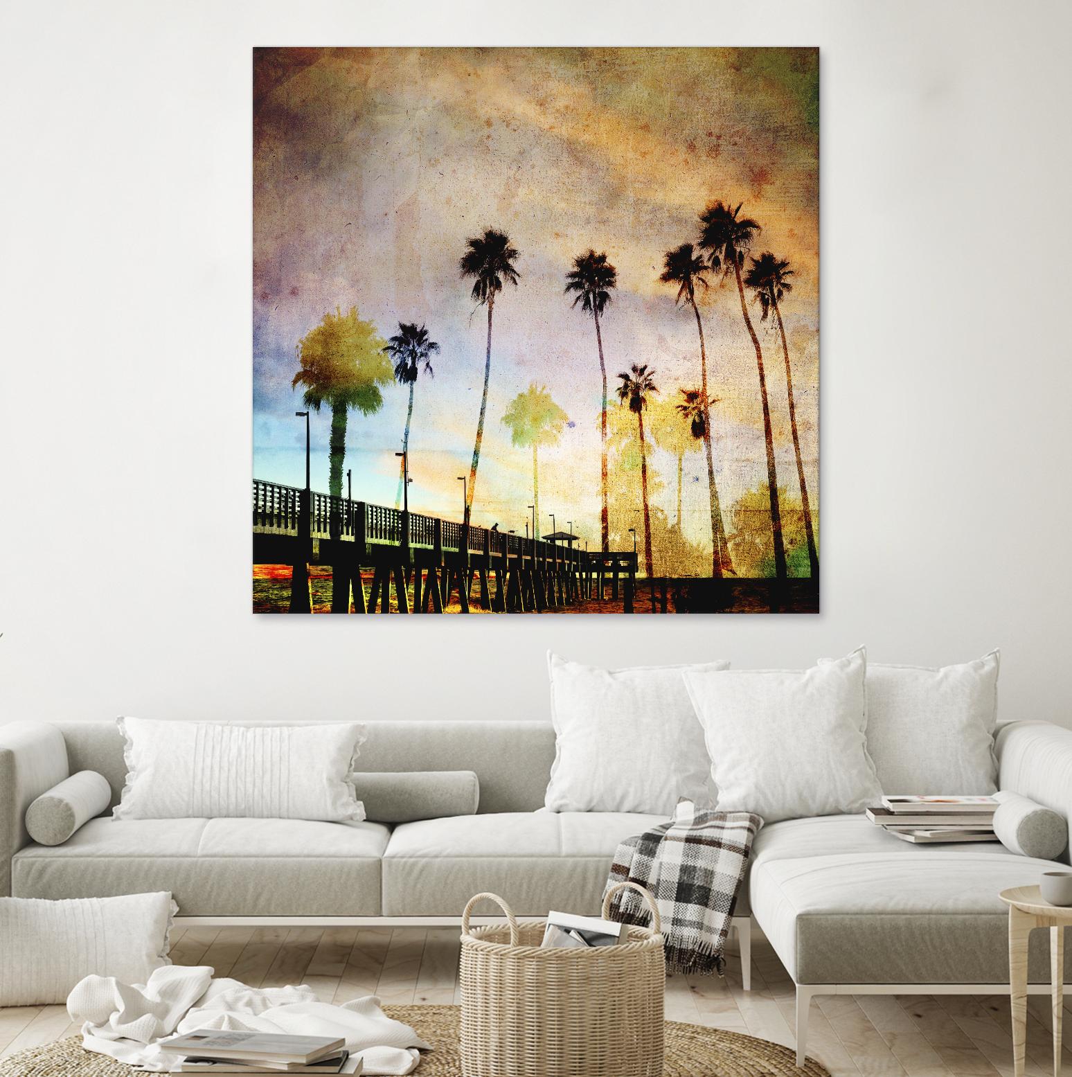 Sunset on the Pier A by GI ArtLab on GIANT ART - yellow tropical