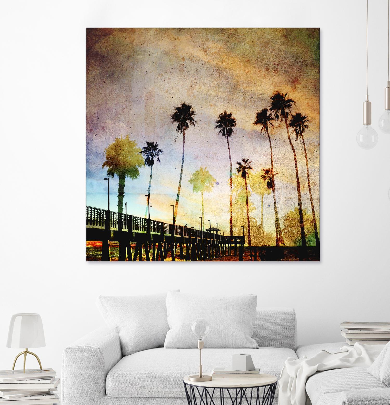 Sunset on the Pier A by GI ArtLab on GIANT ART - yellow tropical