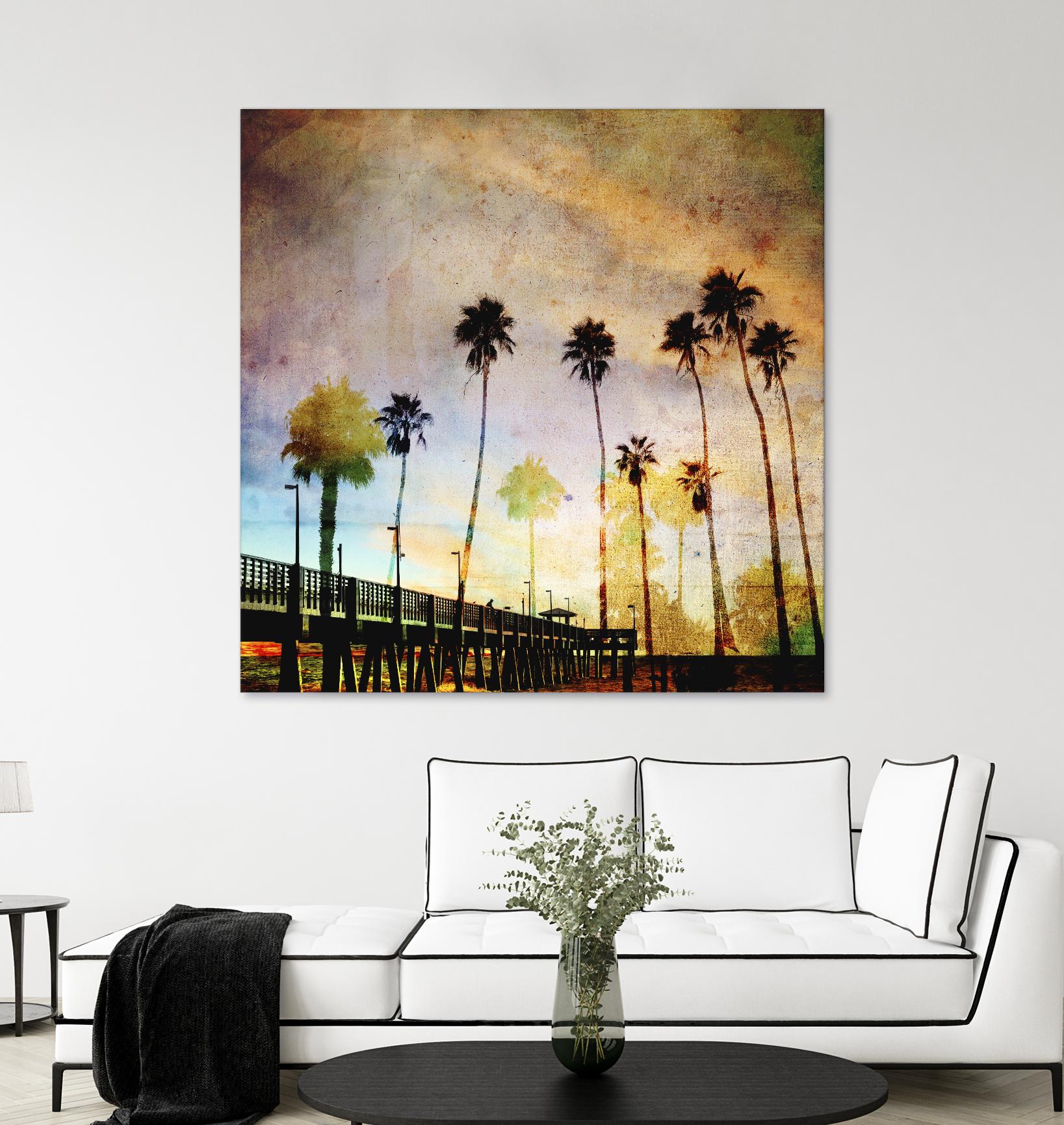 Sunset on the Pier A by GI ArtLab on GIANT ART - yellow tropical