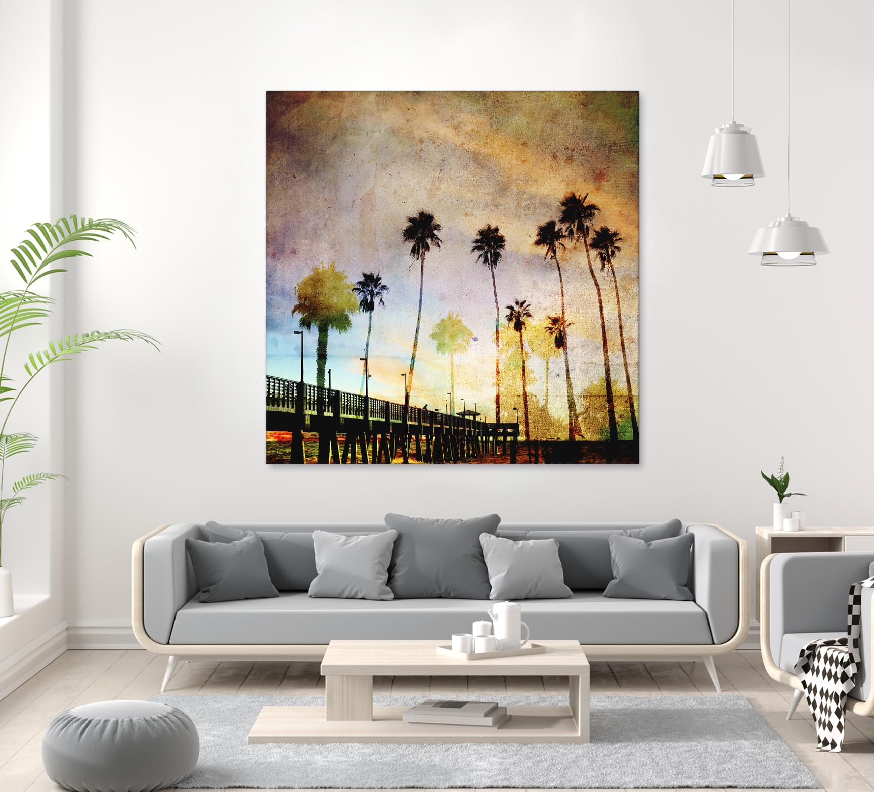 Sunset on the Pier A by GI ArtLab on GIANT ART - yellow tropical