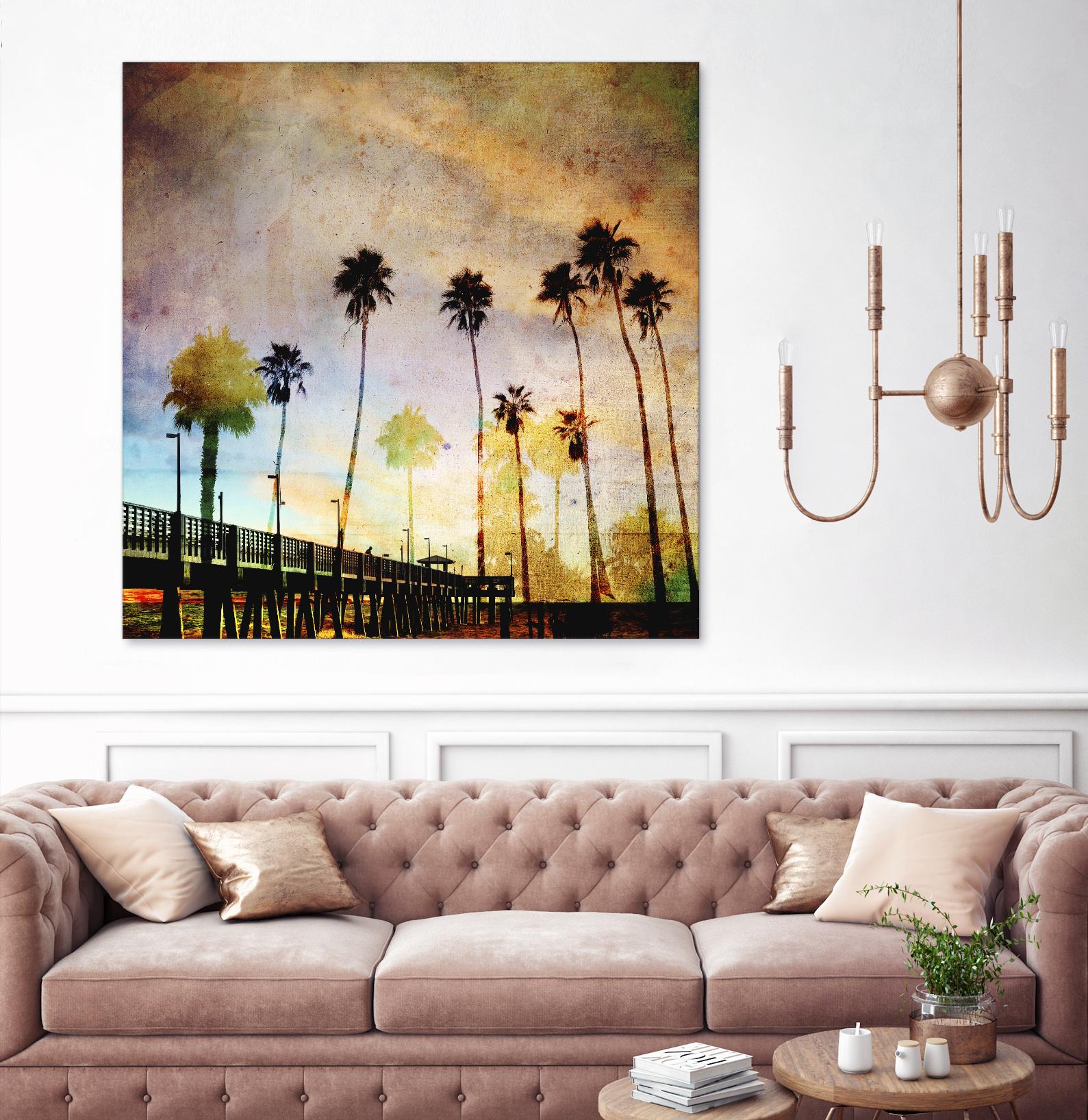 Sunset on the Pier A by GI ArtLab on GIANT ART - yellow tropical