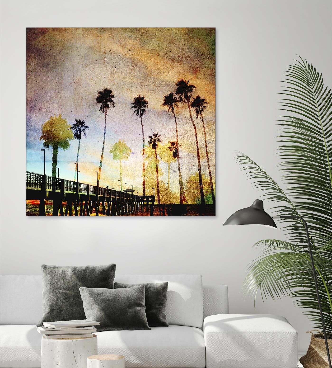 Sunset on the Pier A by GI ArtLab on GIANT ART - yellow tropical