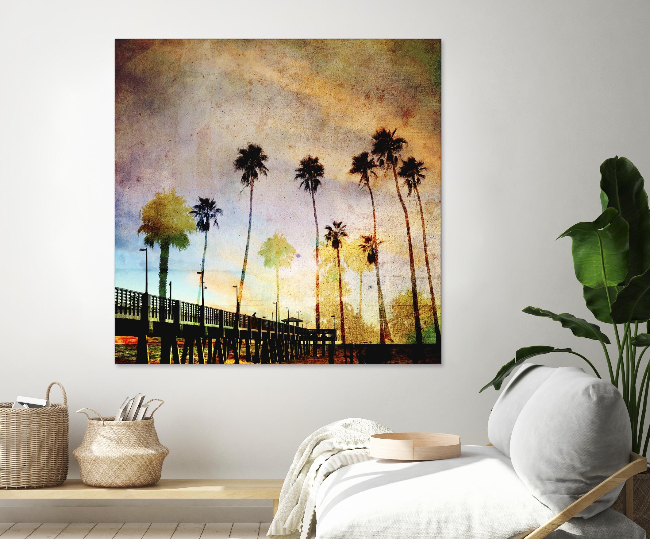Sunset on the Pier A by GI ArtLab on GIANT ART - yellow tropical