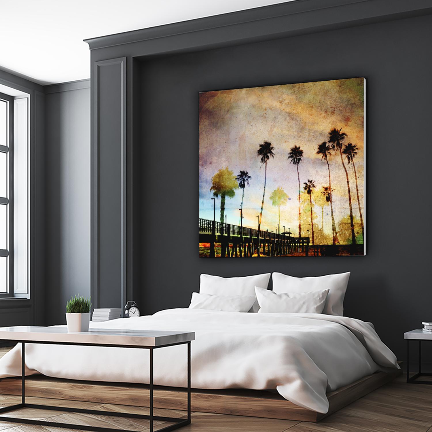 Sunset on the Pier A by GI ArtLab on GIANT ART - yellow tropical