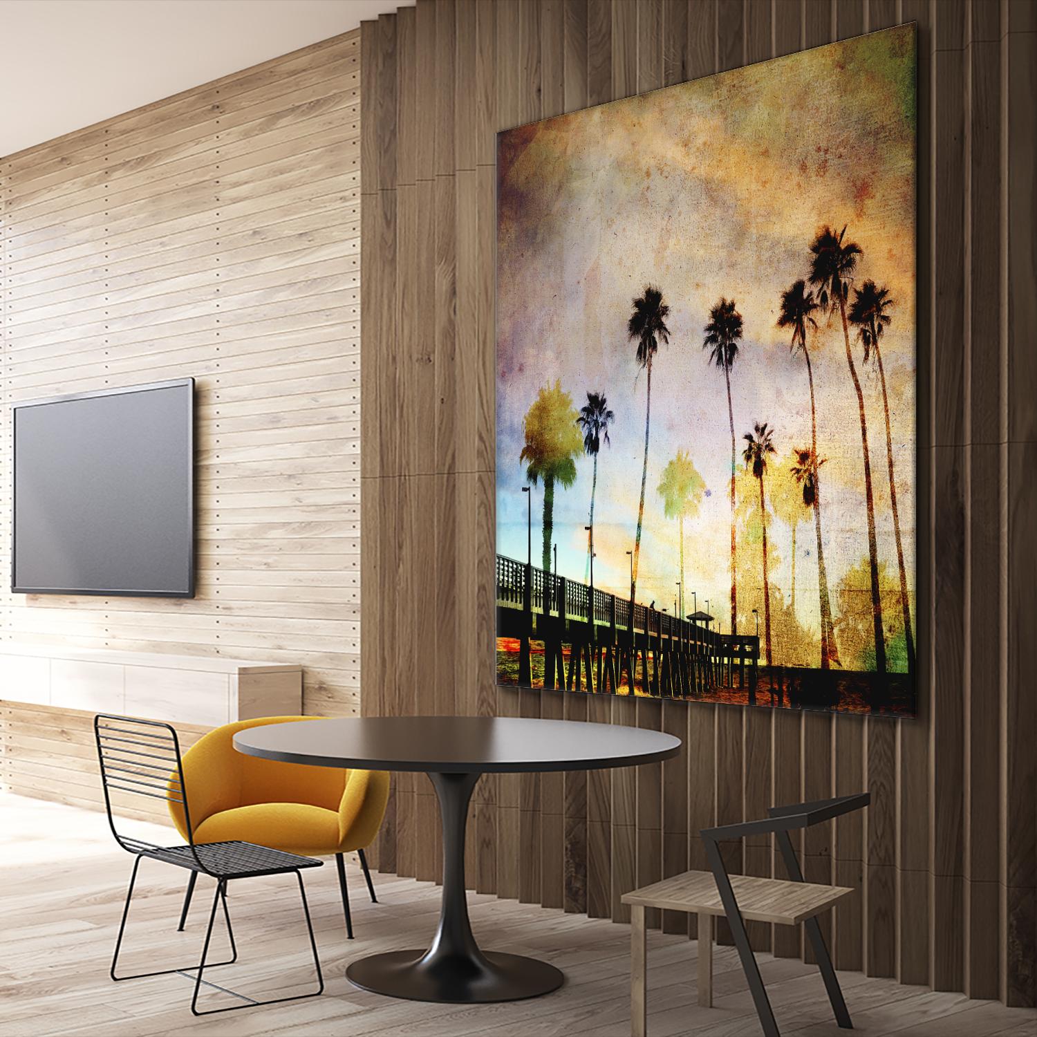 Sunset on the Pier A by GI ArtLab on GIANT ART - yellow tropical